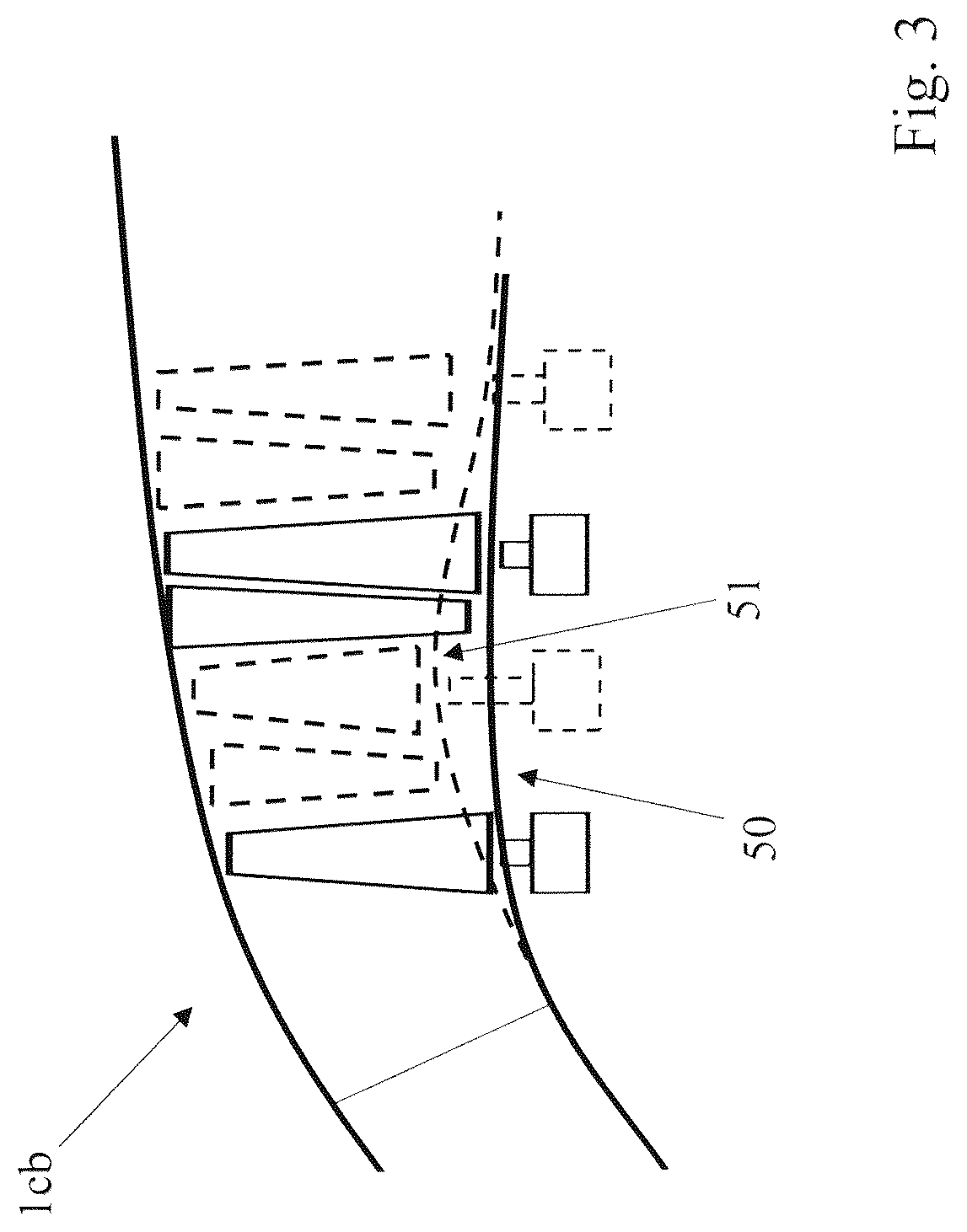 Patent US12305538 Figure 3 – Guide vane ring and rotor blade ring for a turbofan engine