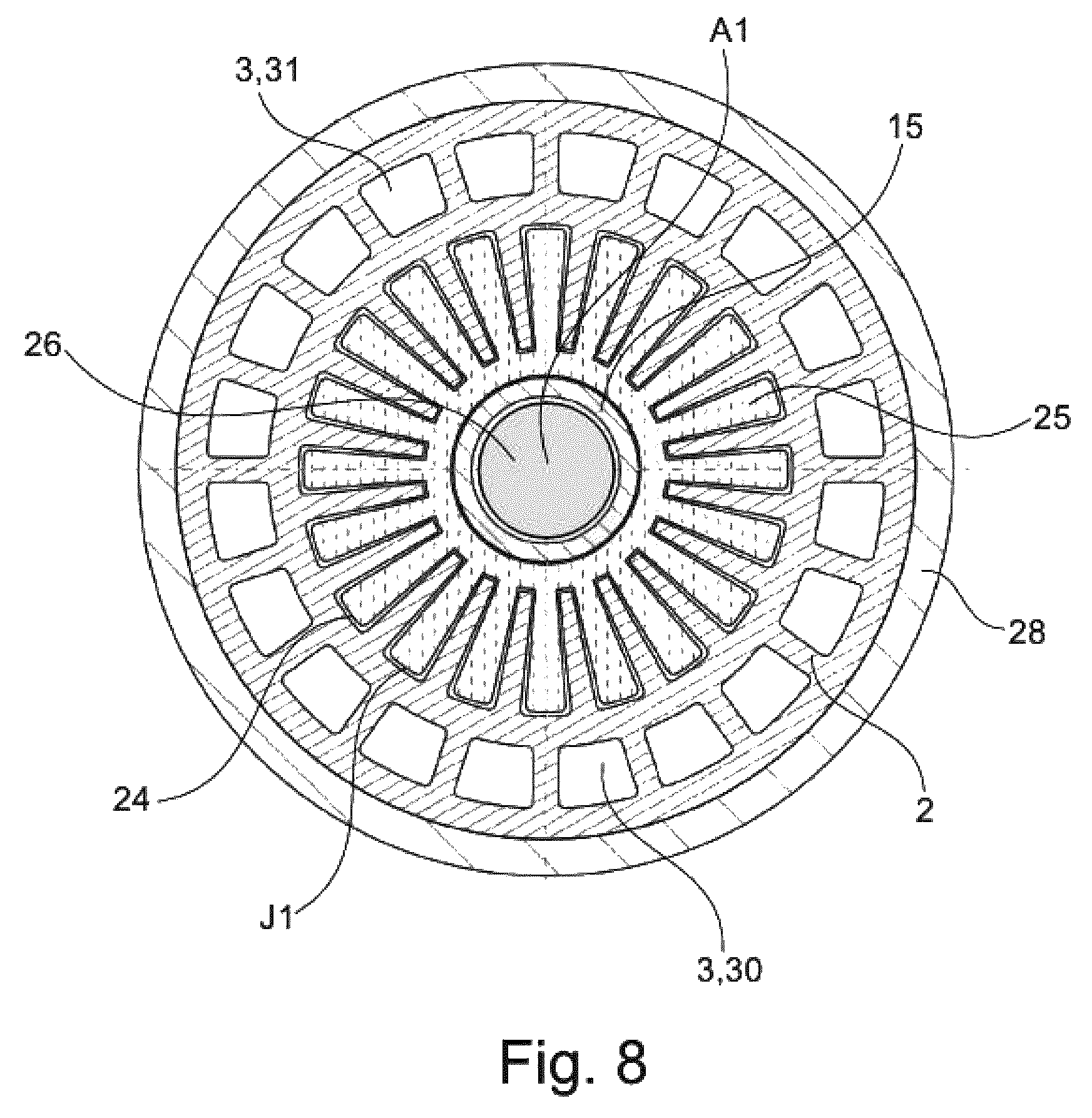Patent US12305541 Figure 8 – Cartridge for a heat engine having a thermodynamic cycle and associated heat engine