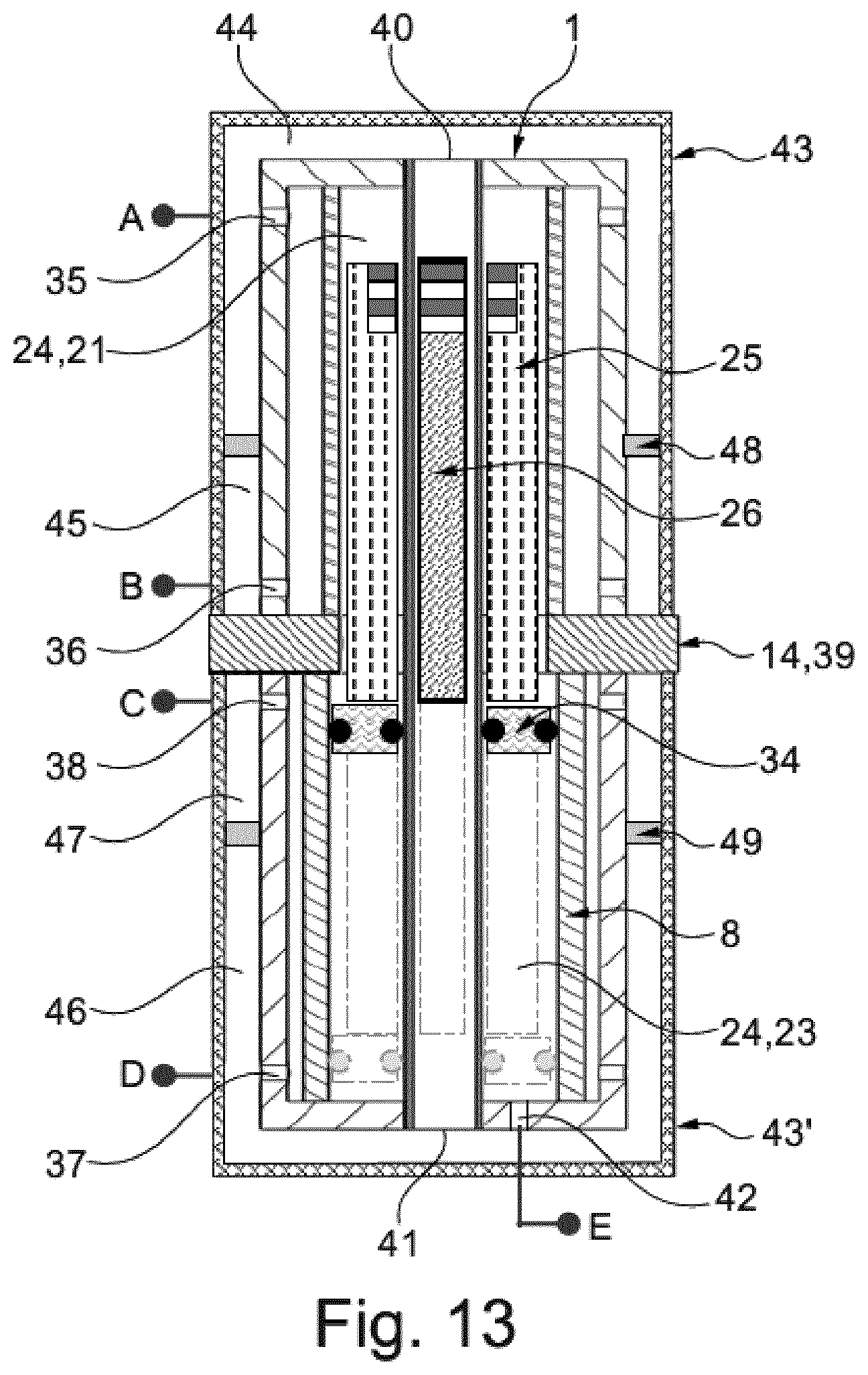 Patent US12305541 Figure 13 – Cartridge for a heat engine having a thermodynamic cycle and associated heat engine
