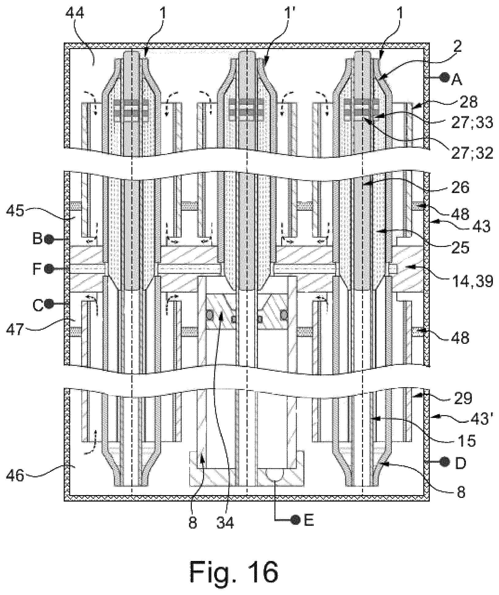 Patent US12305541 Figure 16 – Cartridge for a heat engine having a thermodynamic cycle and associated heat engine
