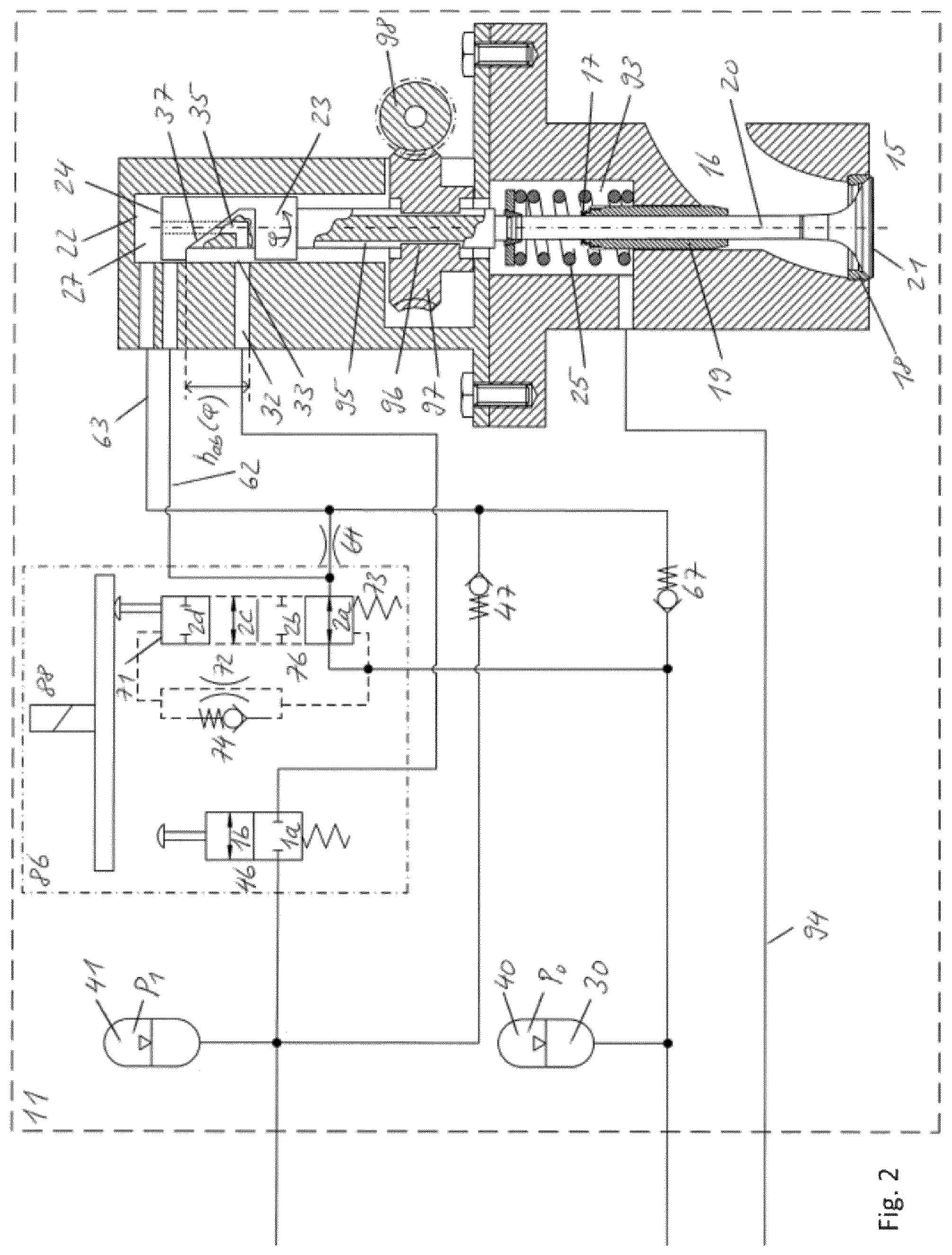 Patent US12305544 Figure 2 – Hydraulic drive for accelerating and braking components