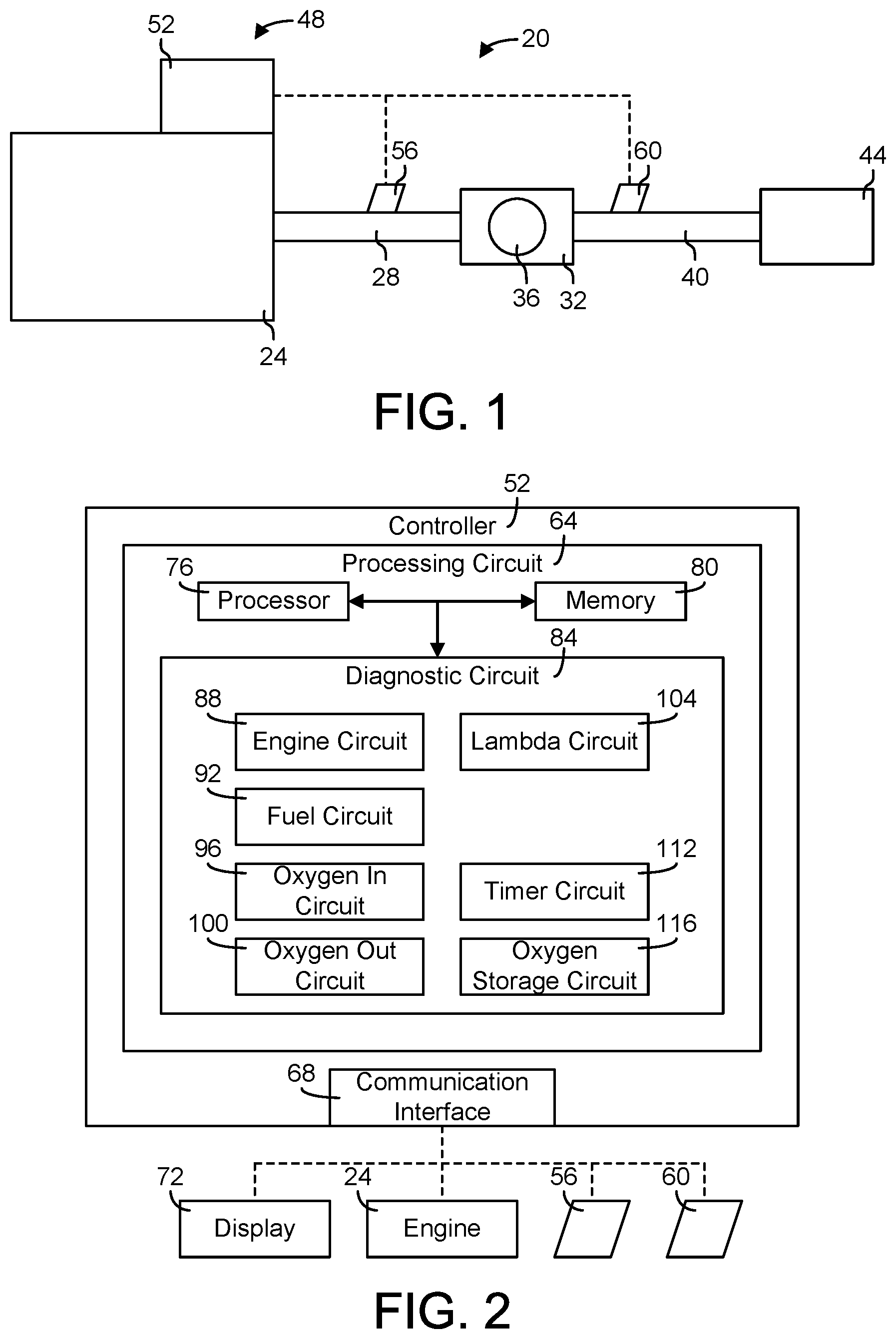 Patent US12305548 Figure 1 – Systems and methods for catalyst sensor diagnostics