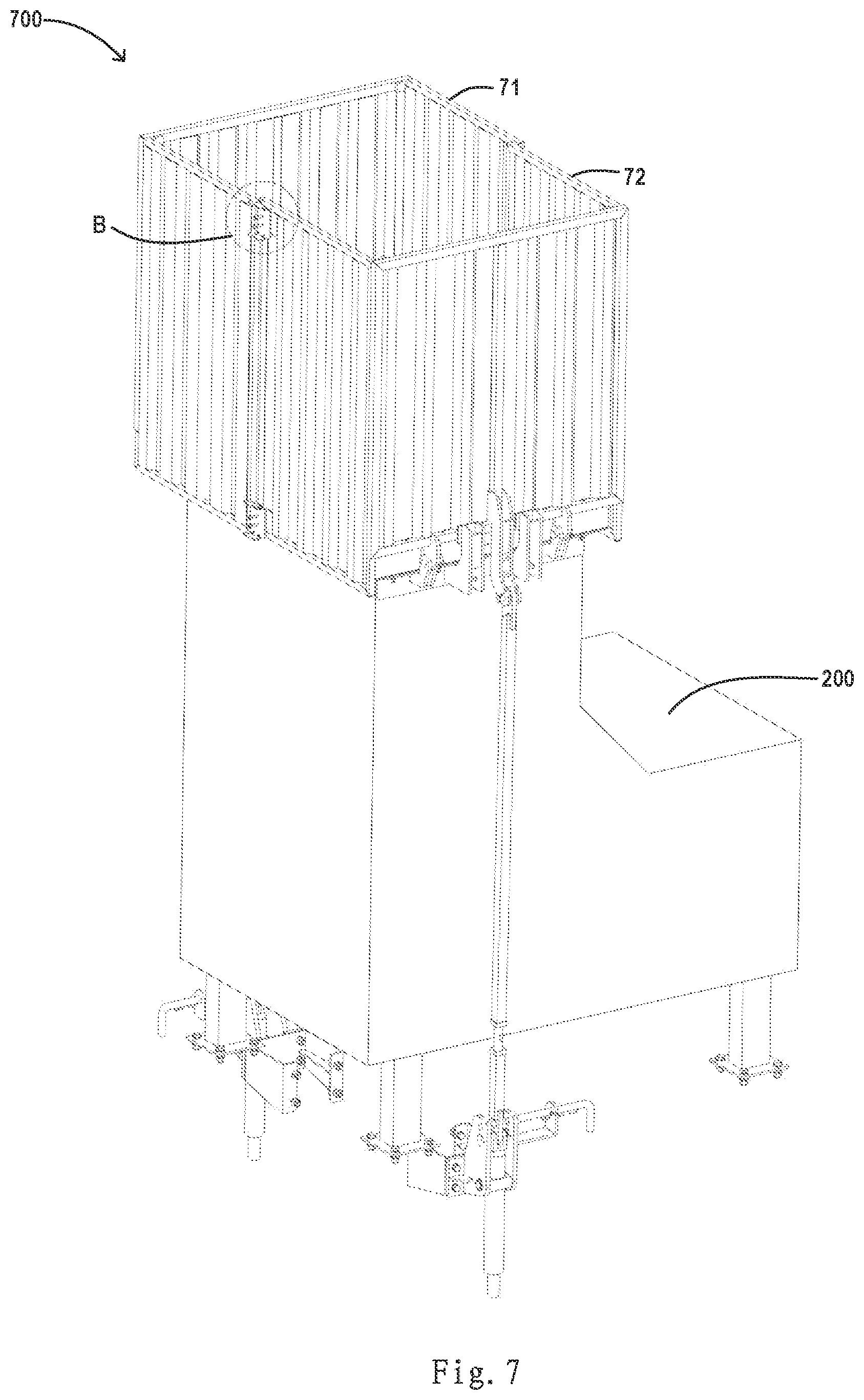 Patent US12305550 Figure 7 – Cover assembly, pipe assembly and turbine fracturing unit