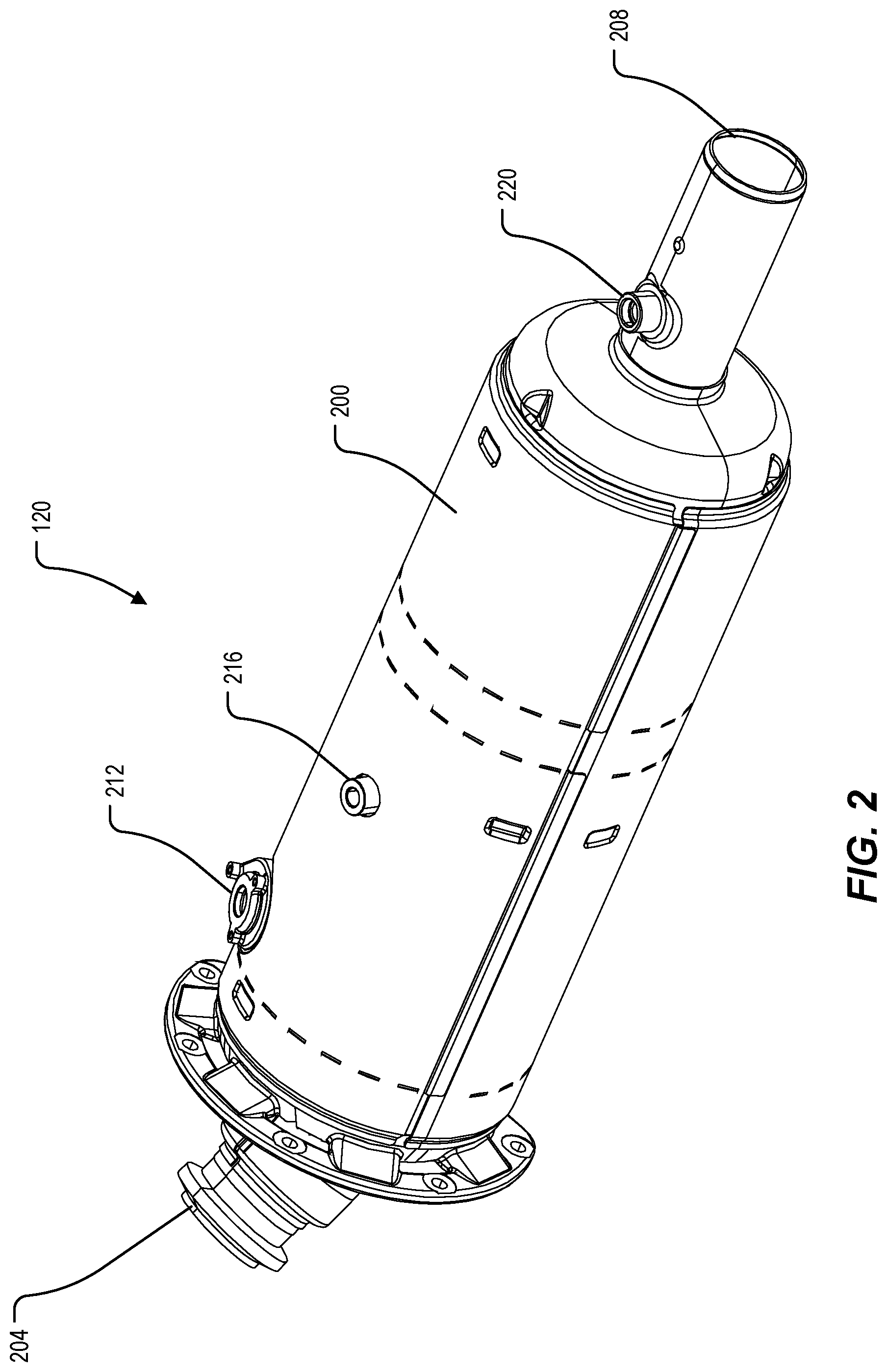 Patent US12305556 Figure 2 – Exhaust gas sample collector and mixer for aftertreatment system