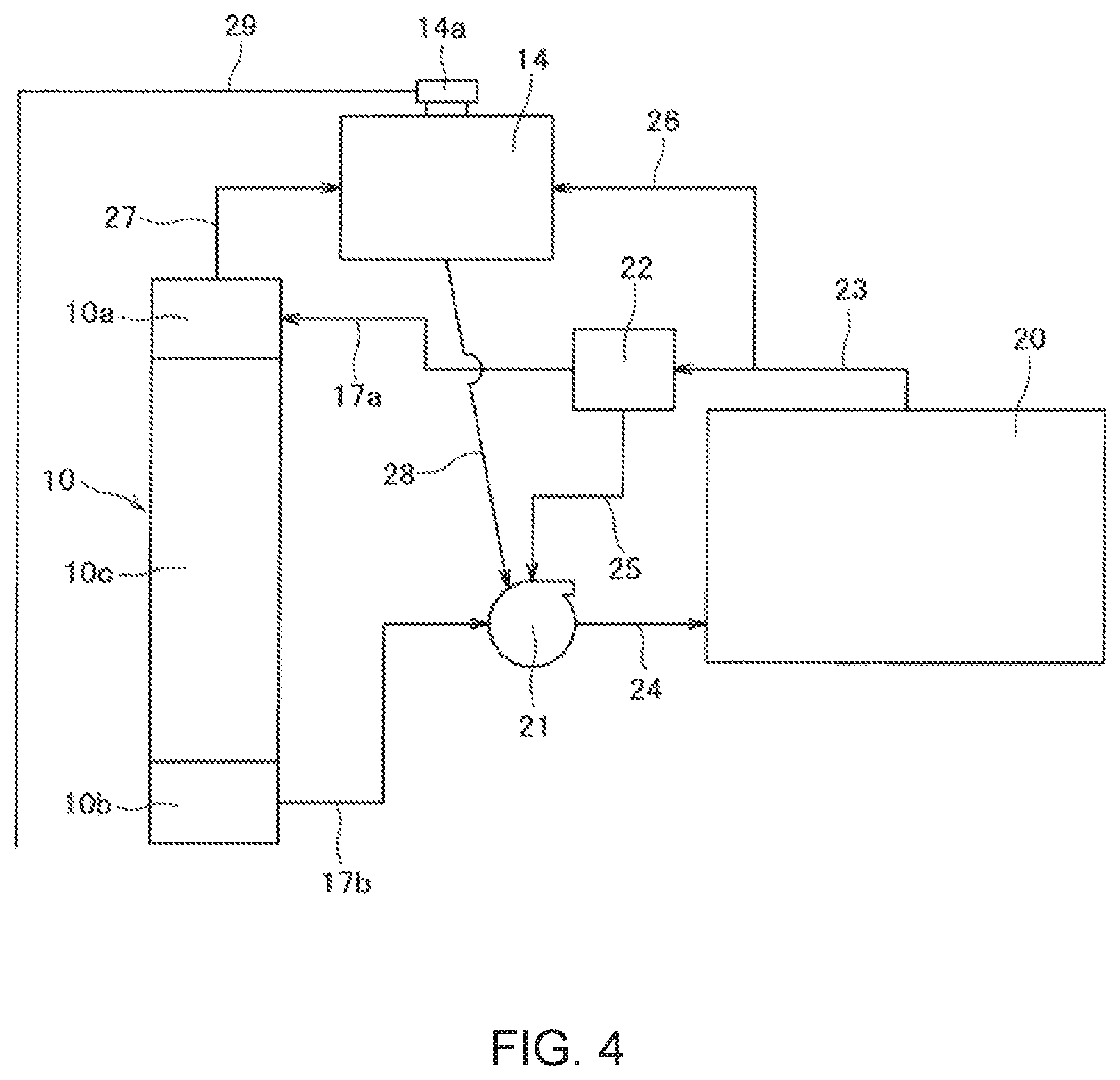 Patent US12305564 Figure 4 – Arrangement structure of cooling system in construction equipment