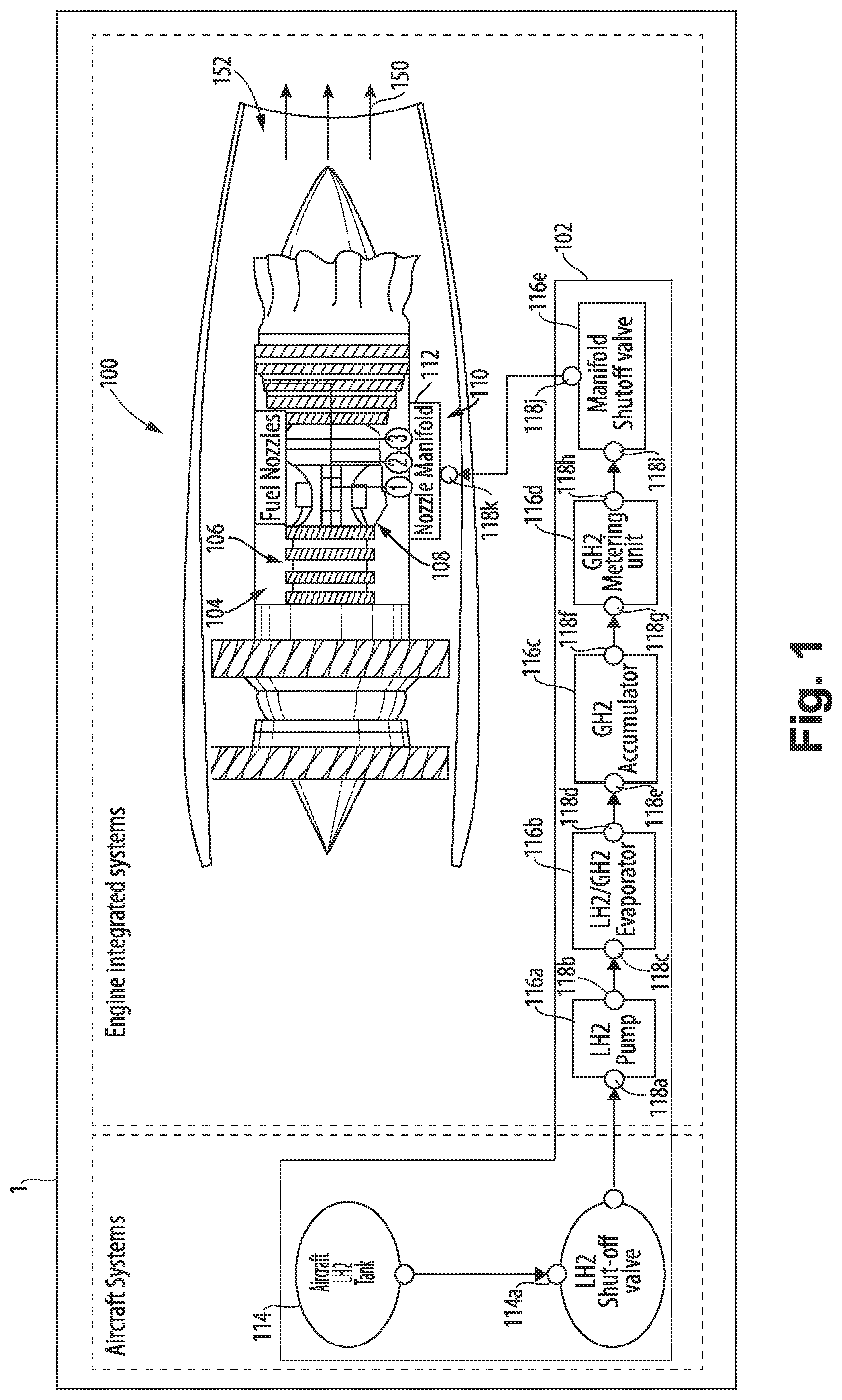 Patent US12305575 Figure 1 – Means for handling gaseous fuel