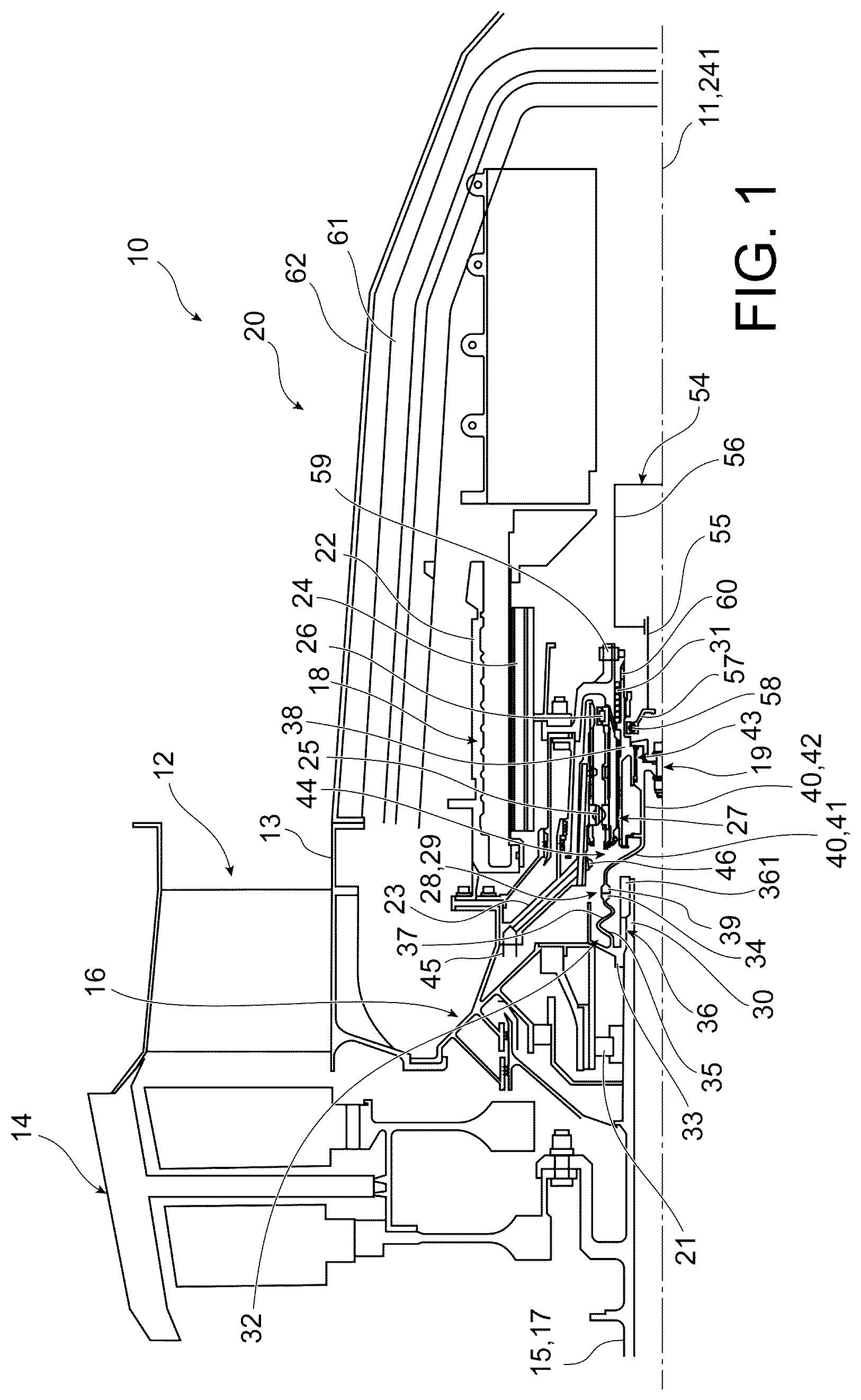 Patent US12305579 Figure 1 – Aircraft turbomachine comprising an electric machine