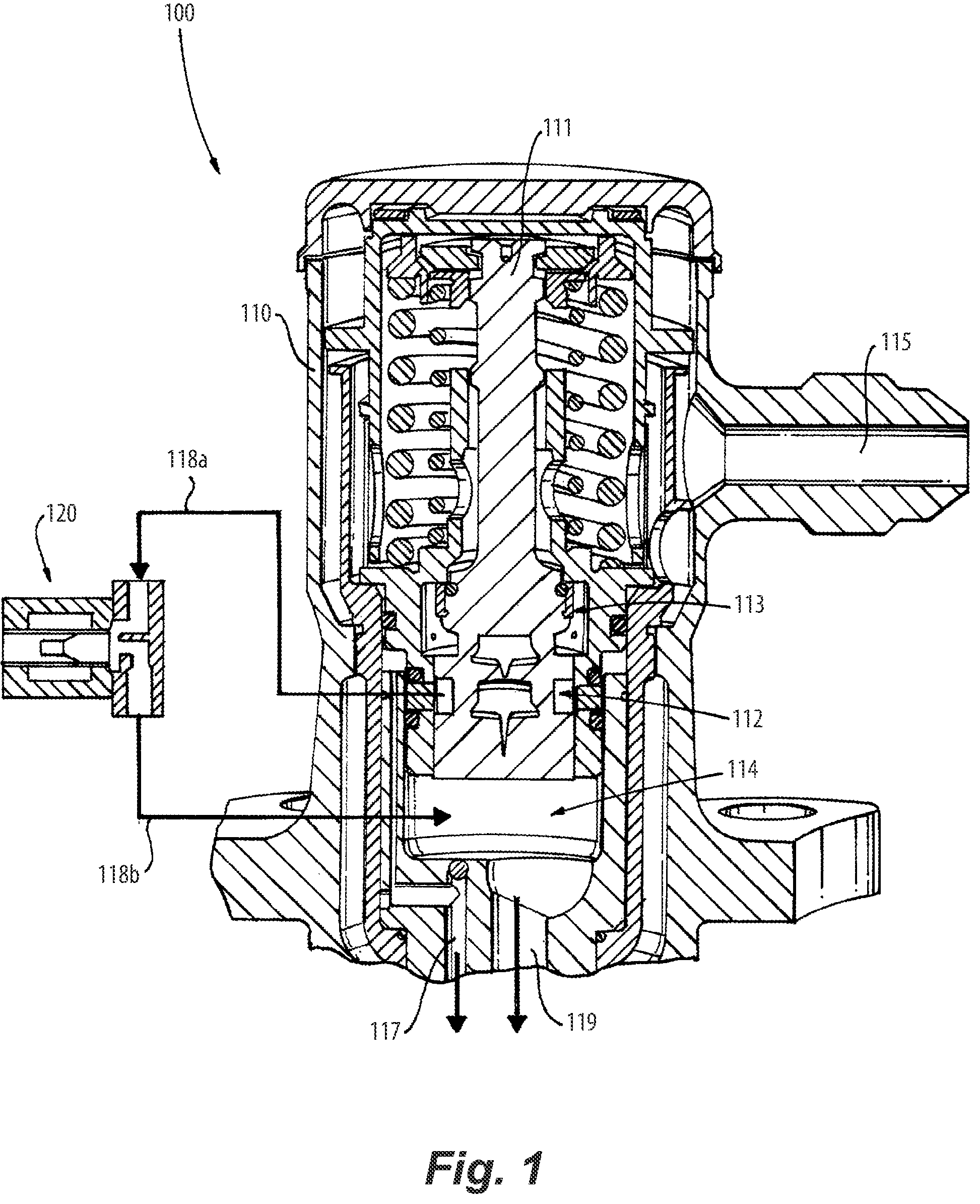 Patent US12305581 — Proportional restriction of a secondary circuit of a fuel injector — Figure 1