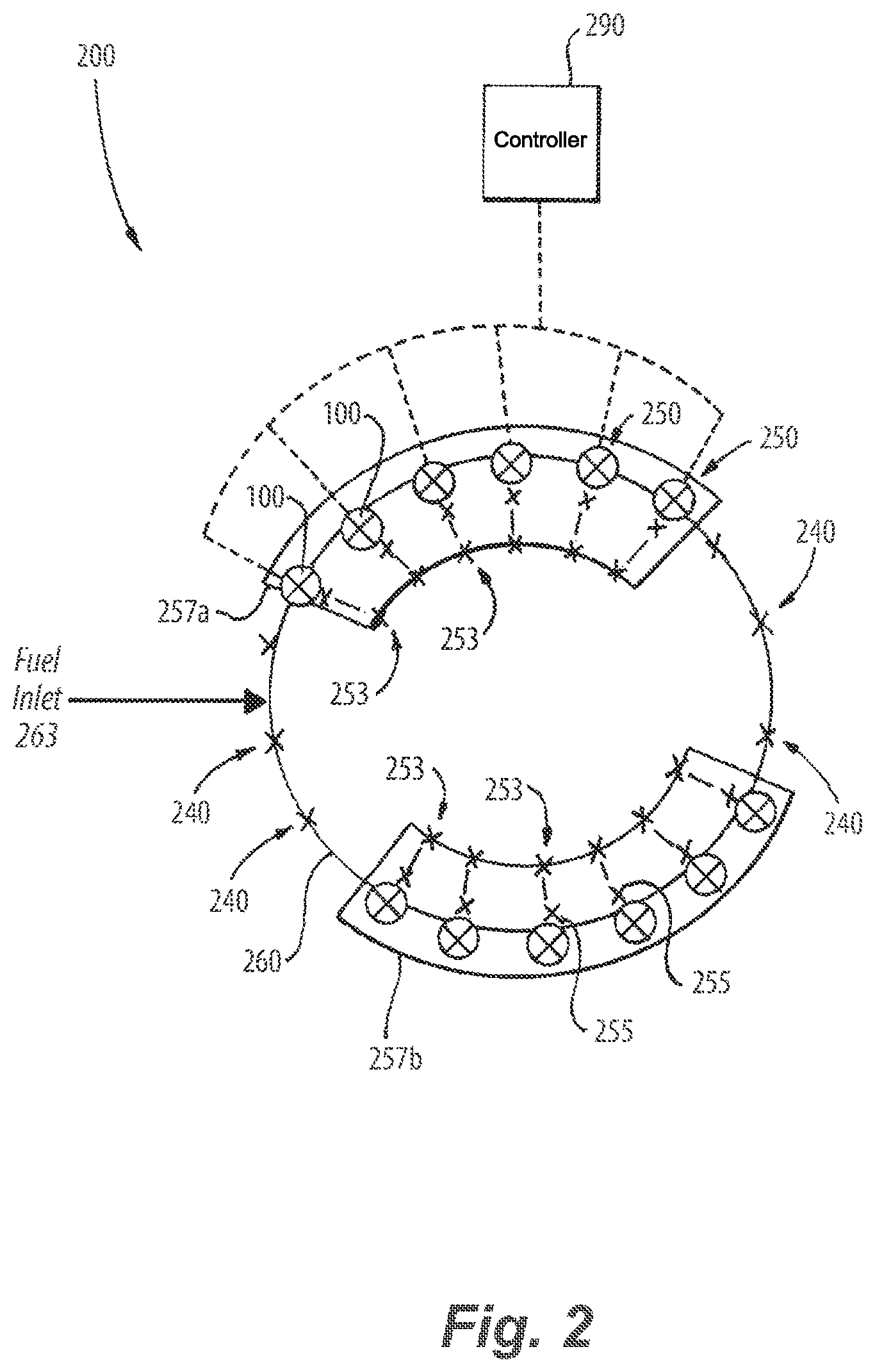 Patent US12305581 Figure 2 – Proportional restriction of a secondary circuit of a fuel injector