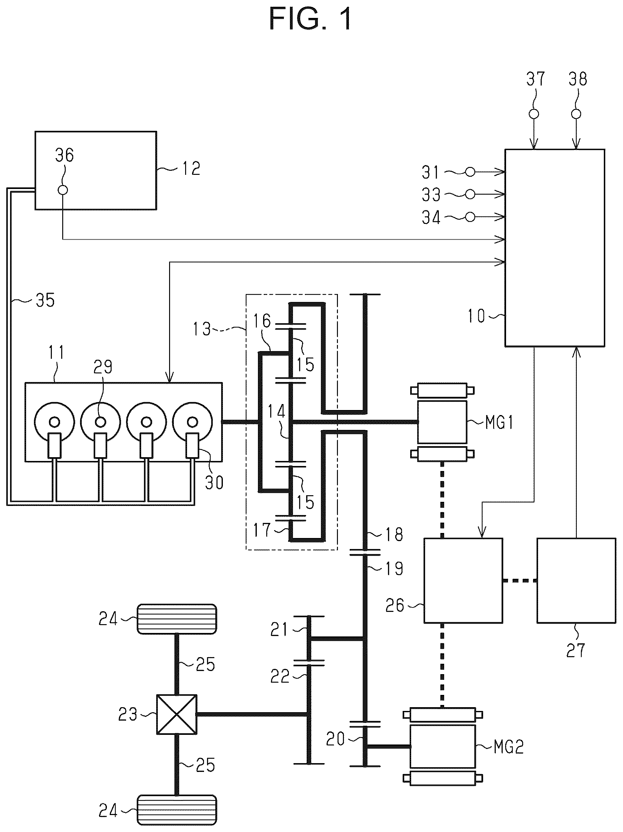 Patent US12305586 Figure 1 – Engine control device