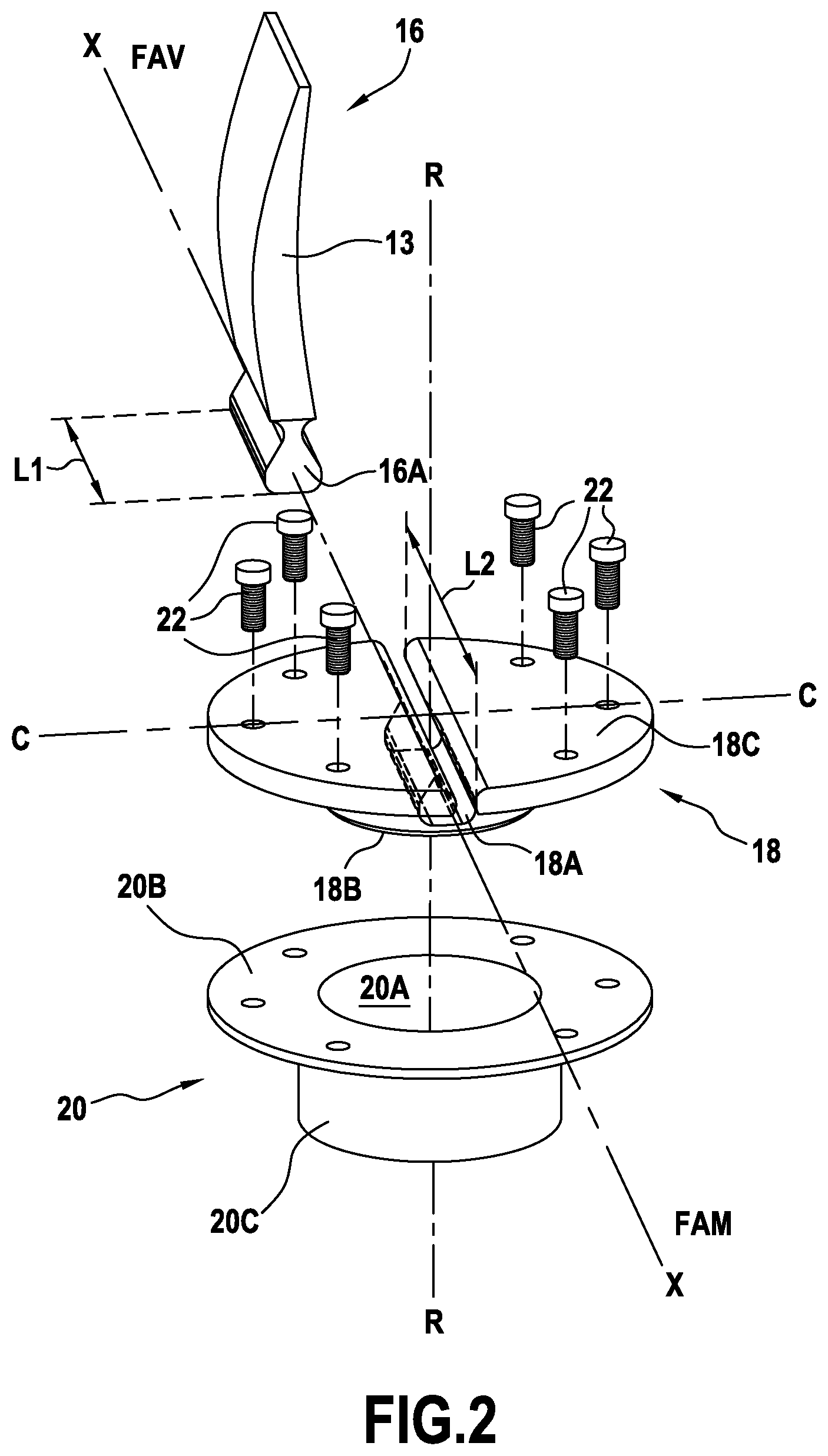 Patent US12305593 Figure 2 – Fan module impeller, and jet turbine engine equipped with such an impeller
