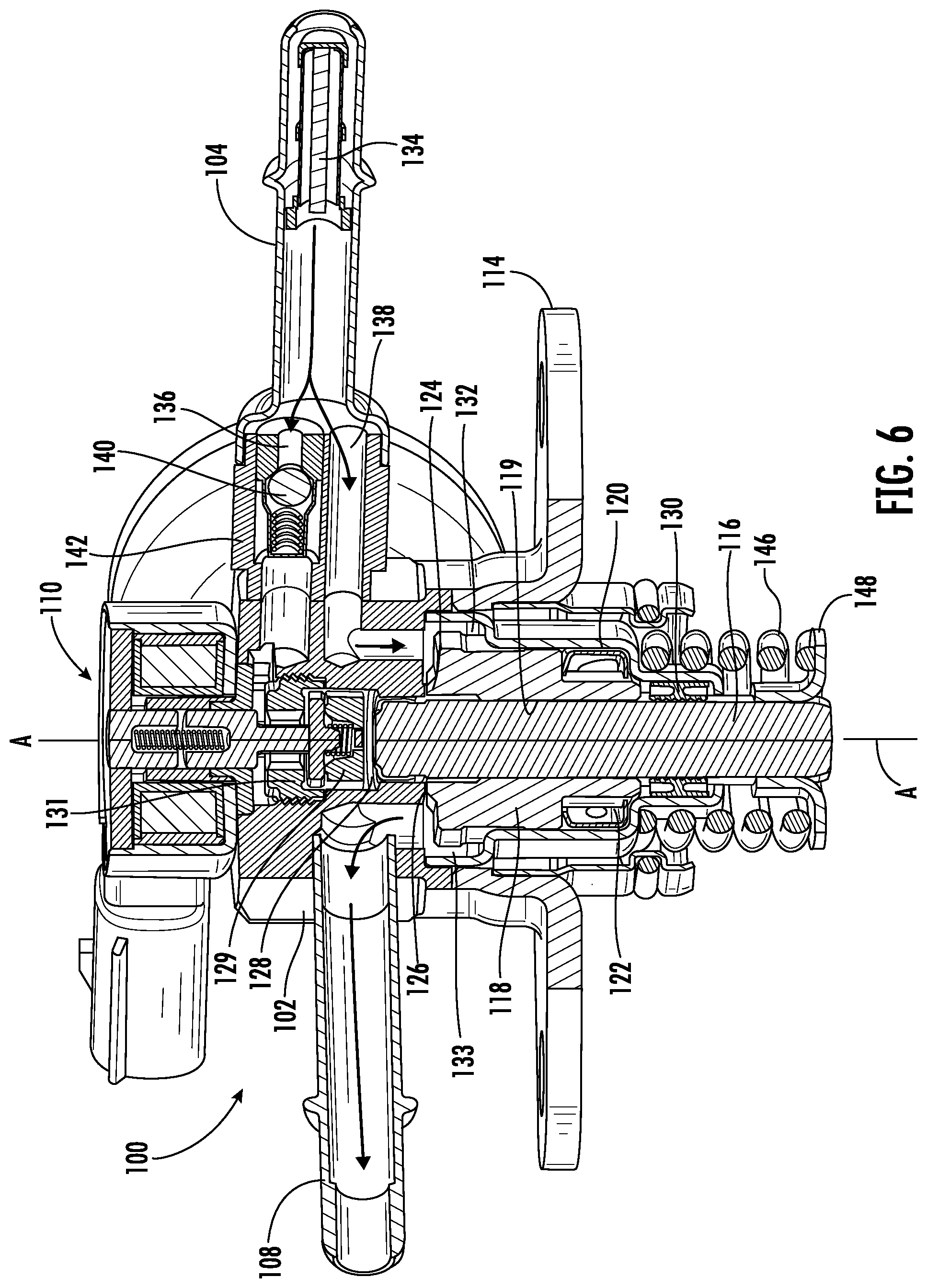 Patent US12305598 Figure 6 – High-pressure GDI pump with low-pressure bypass