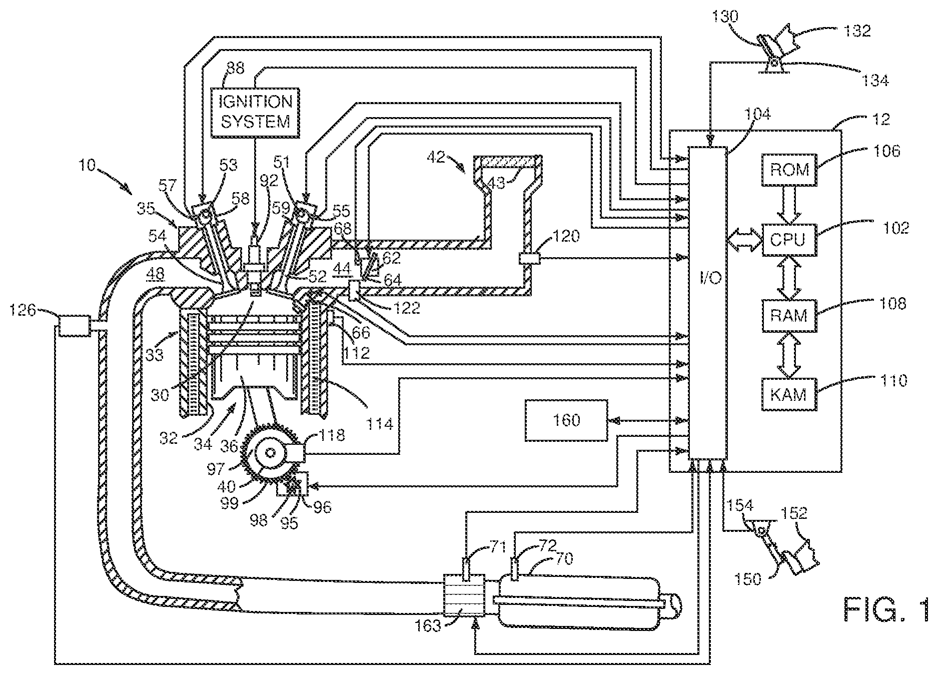 Patent US12305601 Figure 1 – System and method for restarting an engine