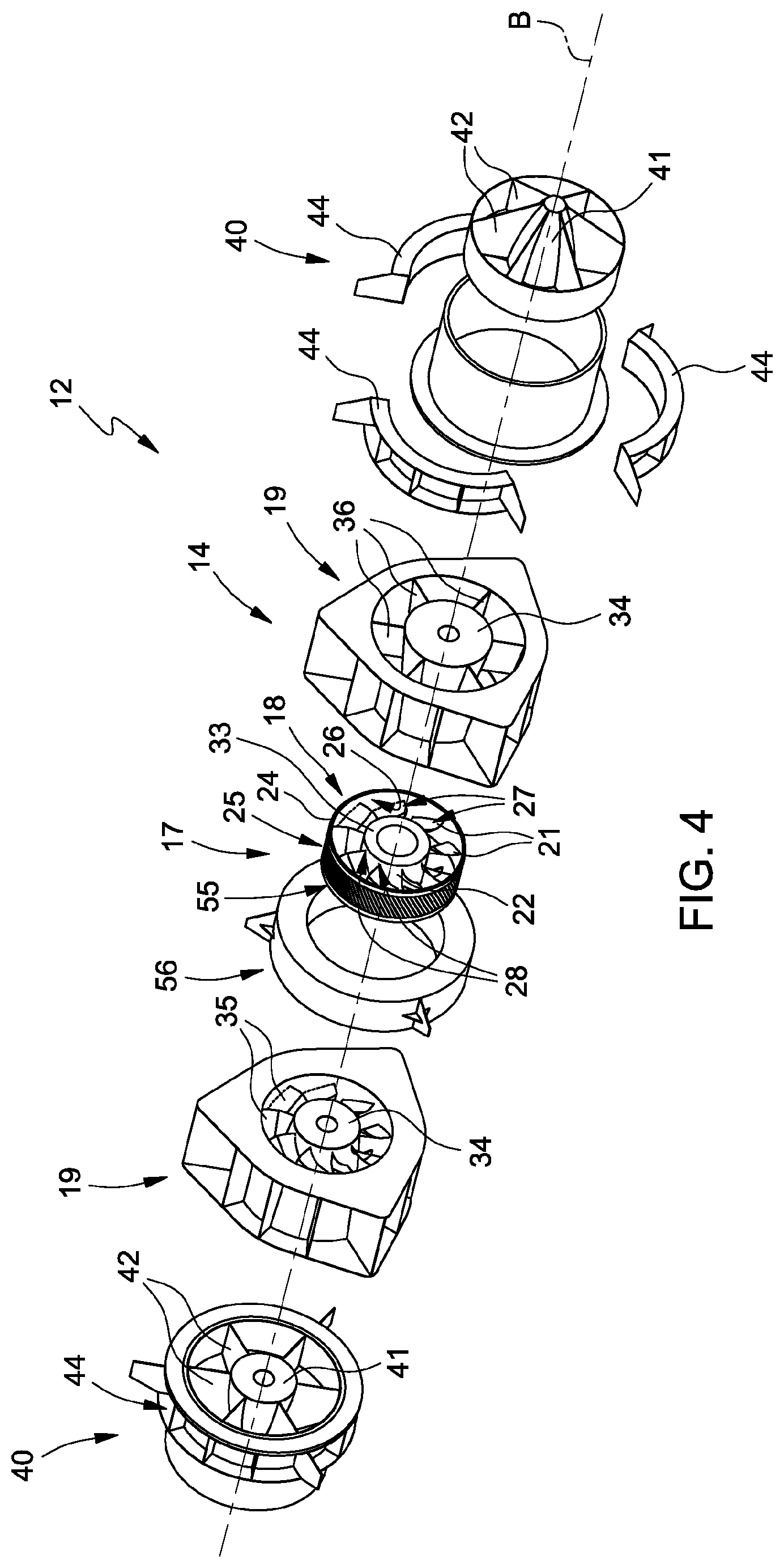 Patent US12305604 Figure 3 – Hydroelectric unit, submersible hydraulic assembly comprising said hydroelectric unit and energy storage plant comprising said hydroelectric unit