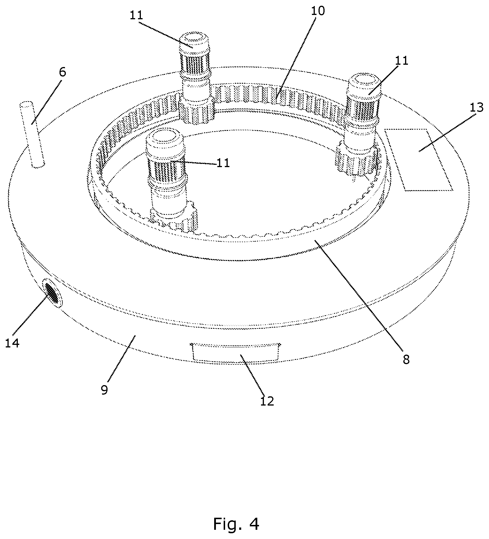 Patent US12305620 Figure 4 – Wind turbine with an up-tower electrolysis system