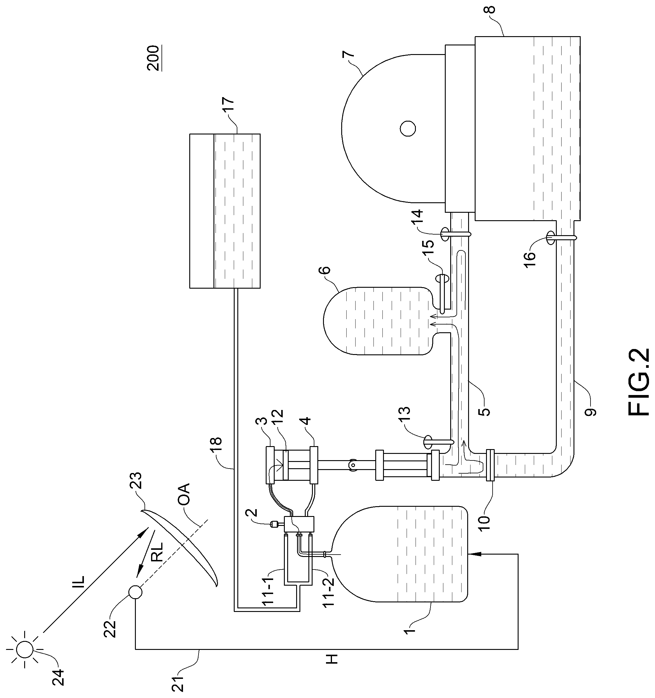 Patent US12305622 Figure 2 – Concentrated solar power storage system and method