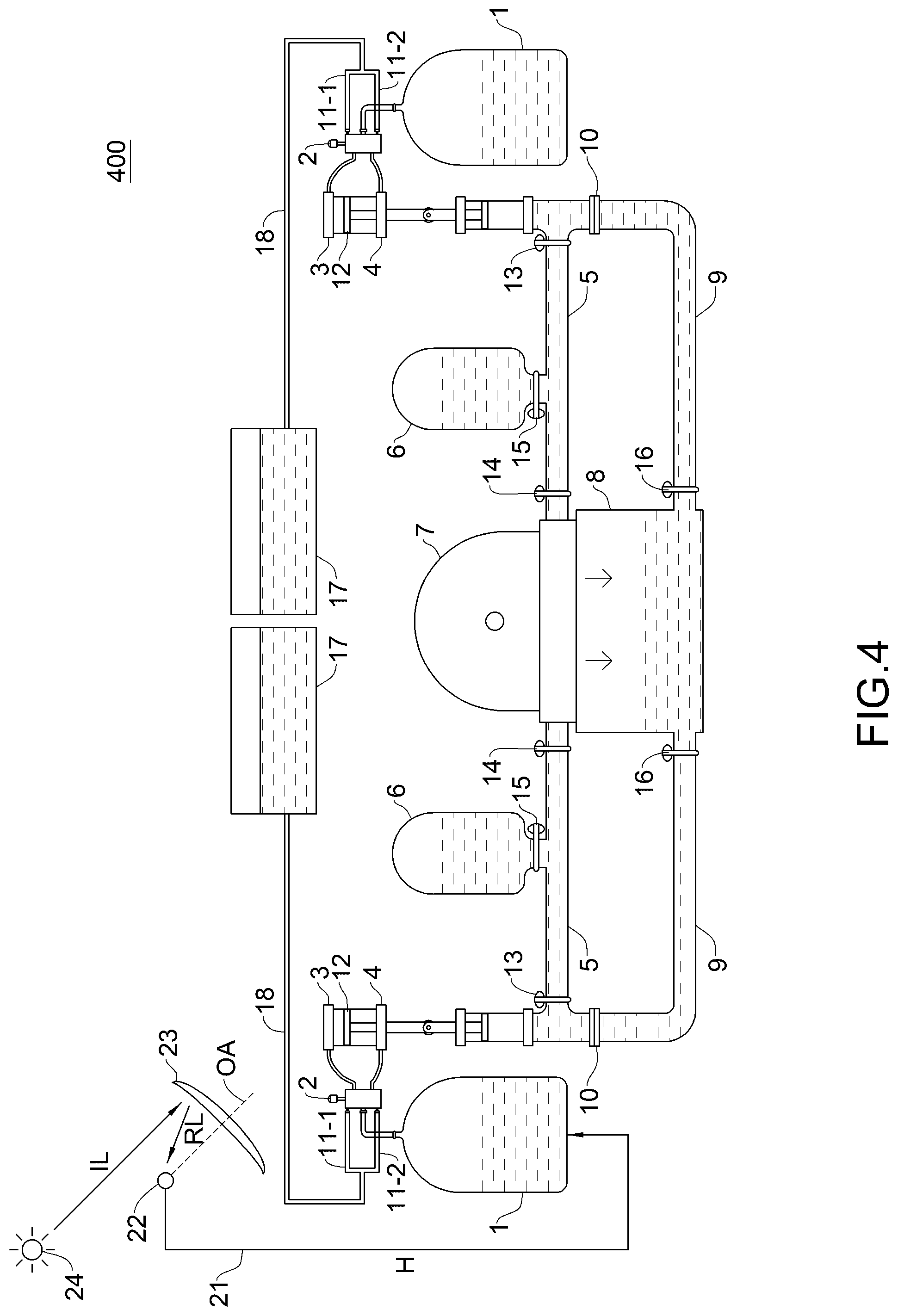 Patent US12305622 Figure 4 – Concentrated solar power storage system and method