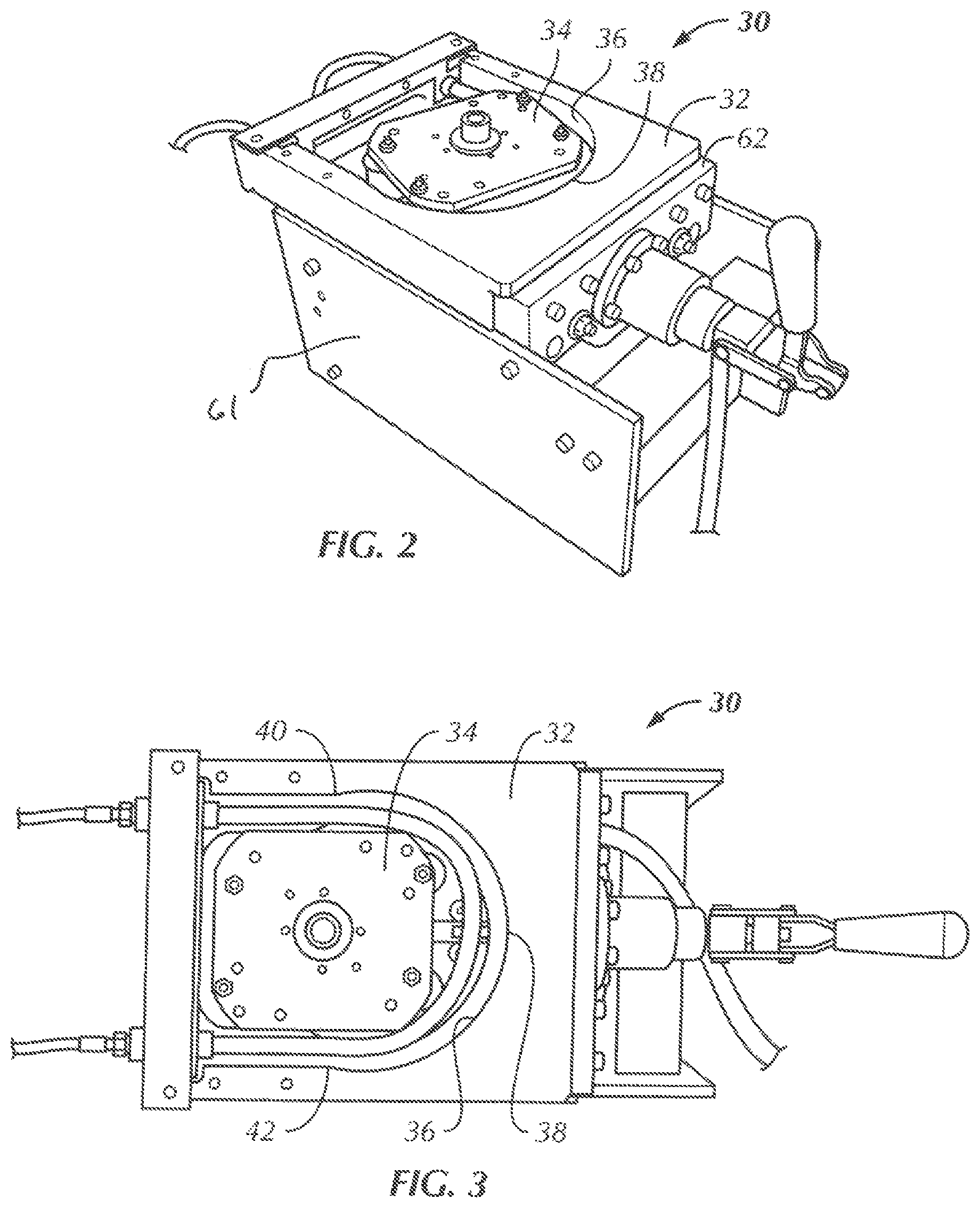 Patent US12305631 Figure 2 – Heat exchange system for patient temperature control with easy loading high performance peristaltic pump