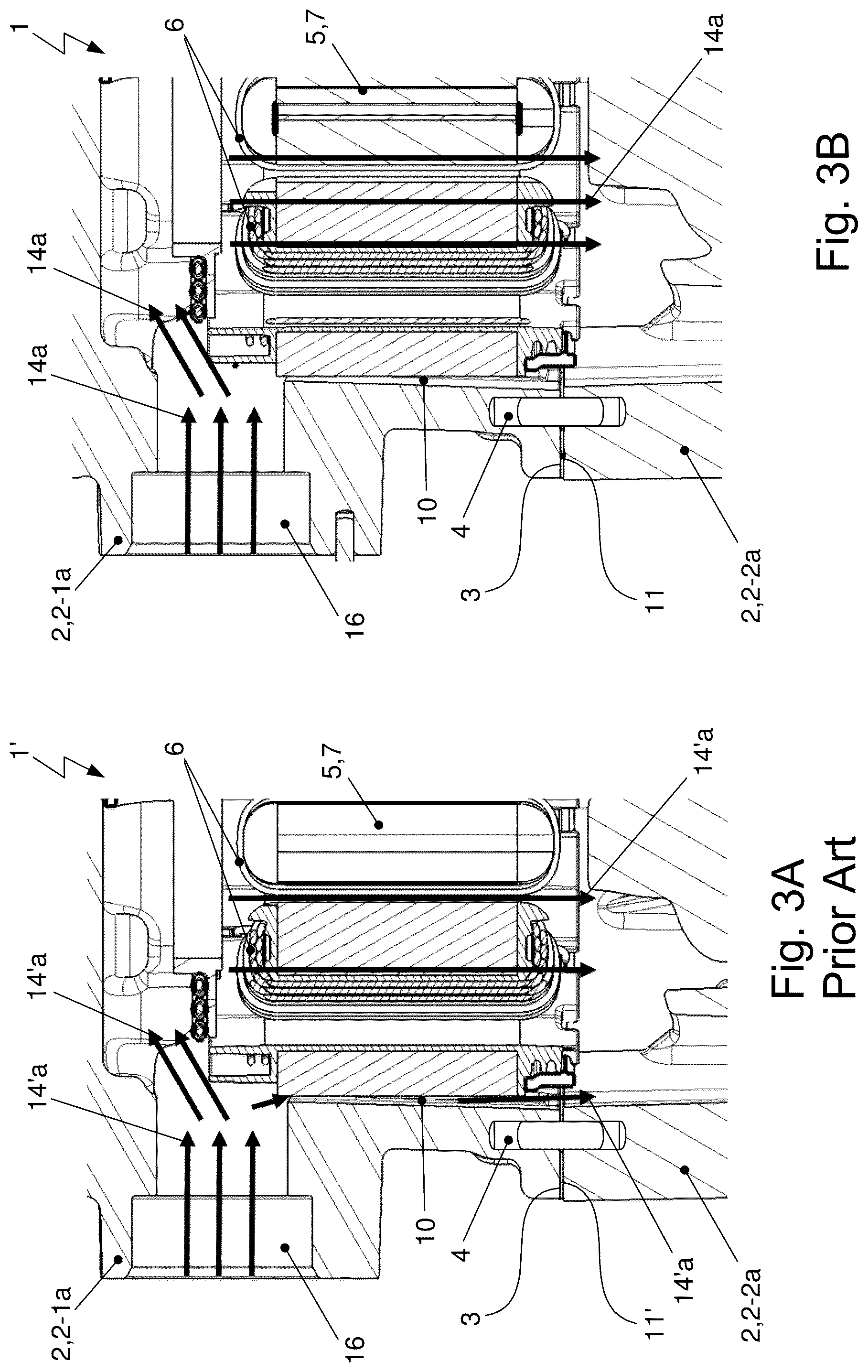 Patent US12305646 Figure 3 – Compressor sealing element arrangement near stator for controlling gaseous fluid flow there through
