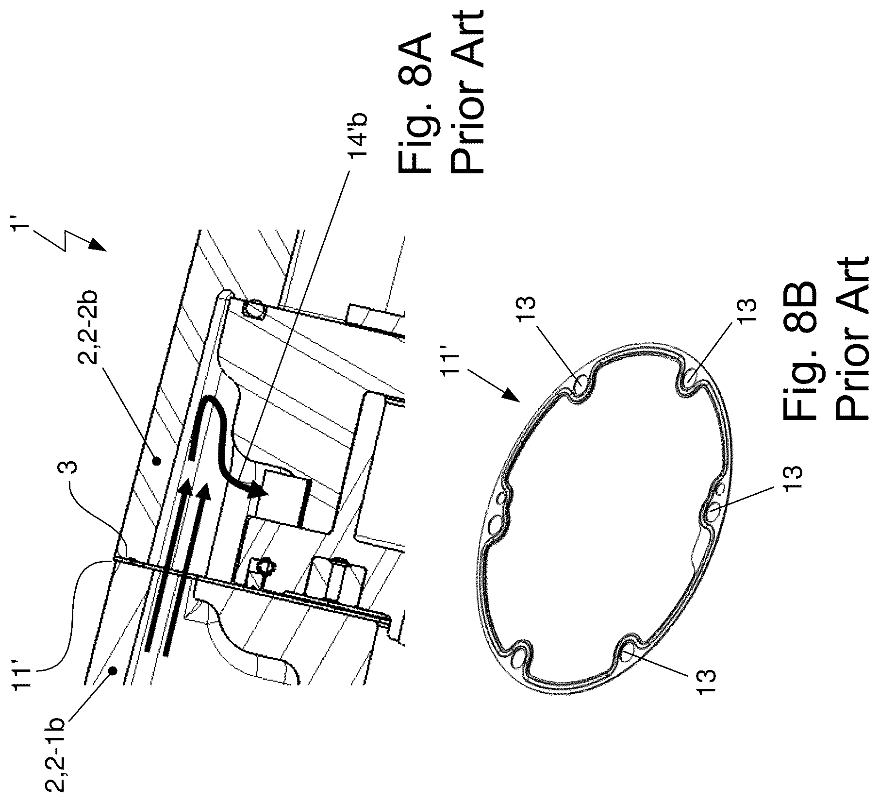 Patent US12305646 Figure 8 – Compressor sealing element arrangement near stator for controlling gaseous fluid flow there through