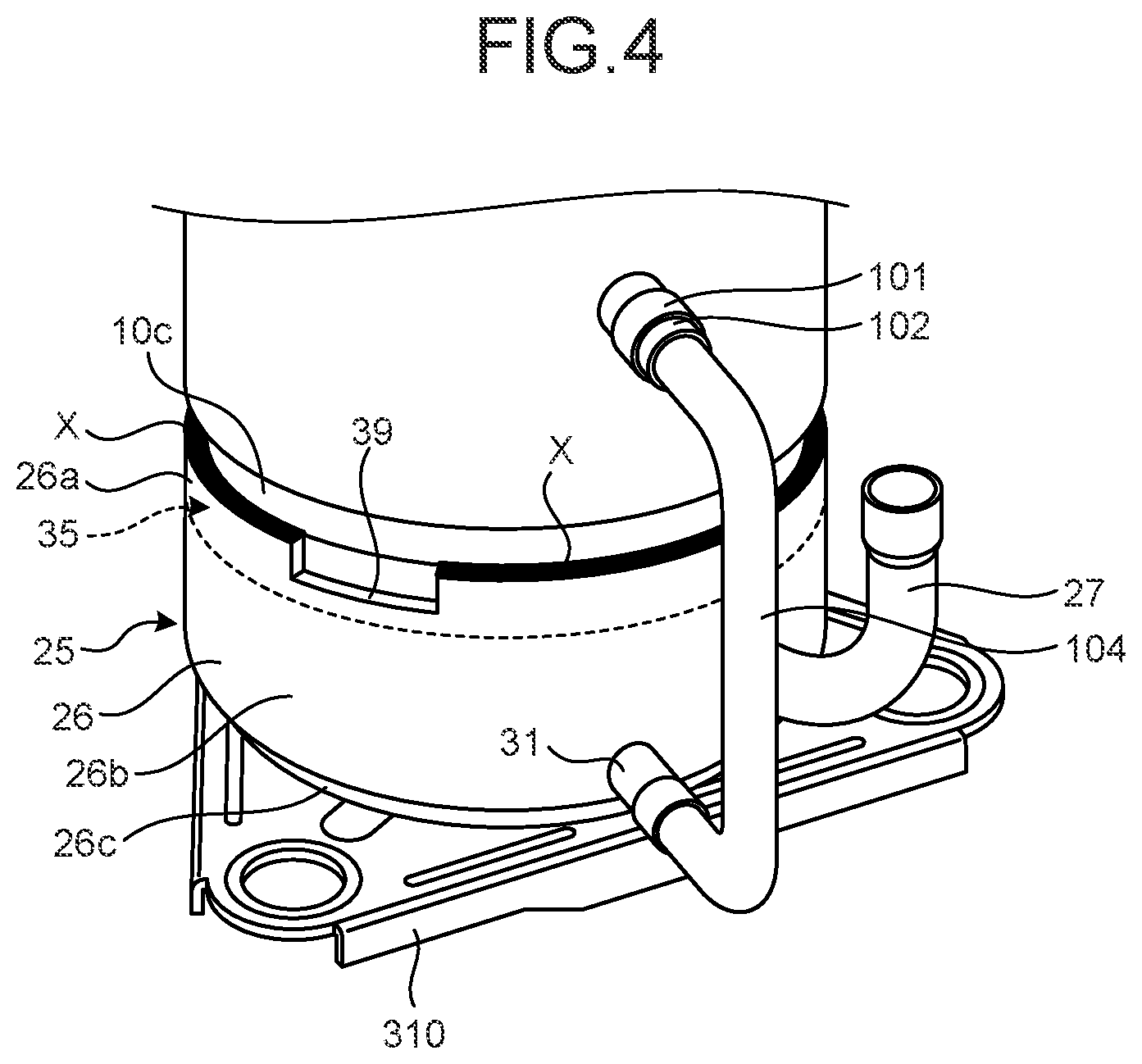 Patent US12305647 Figure 4 – Hermetic type compressor