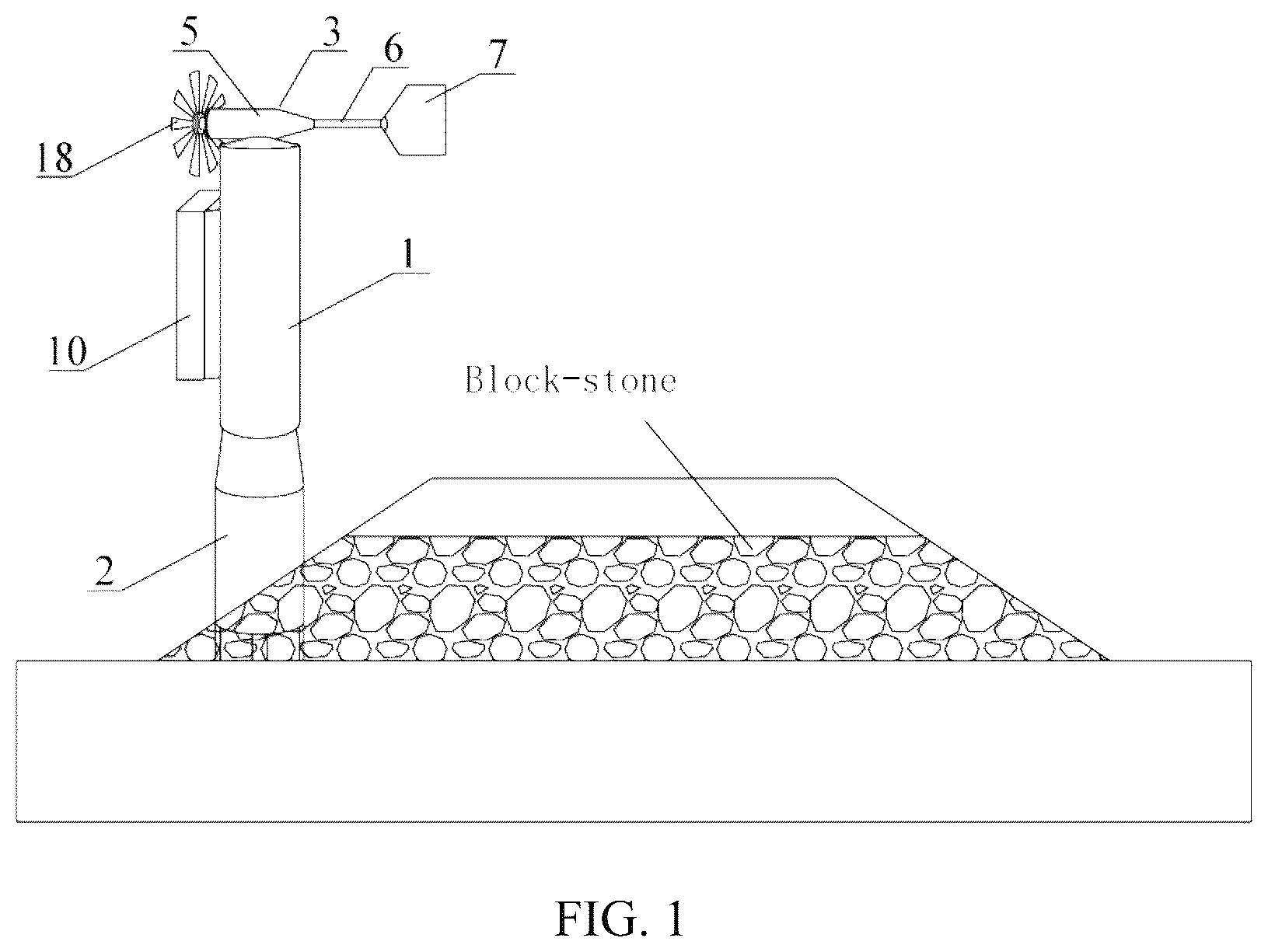 Patent US12305654 Figure 1 – Fully automatic device for pumping cold air into block-stone subgrade