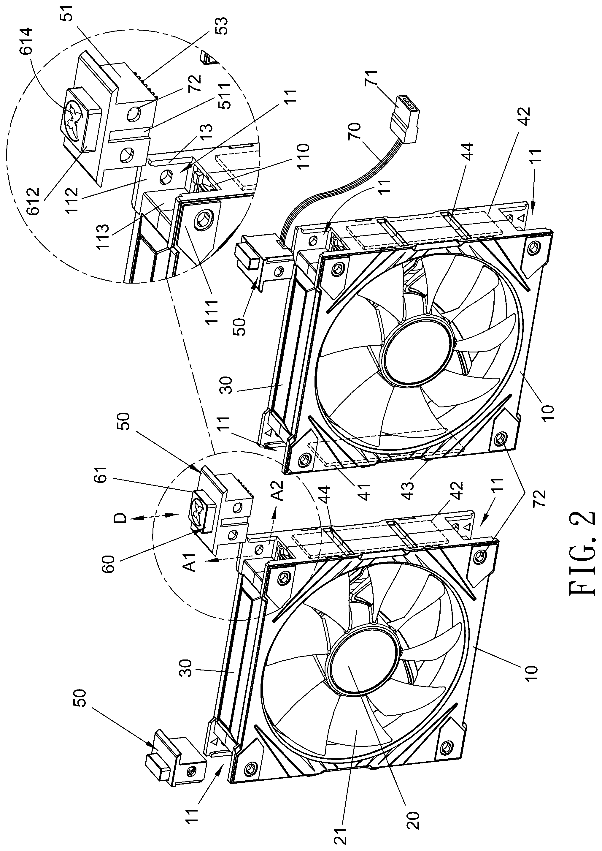 Patent US12305655 Figure 2 – Parallel-connected lighting fan