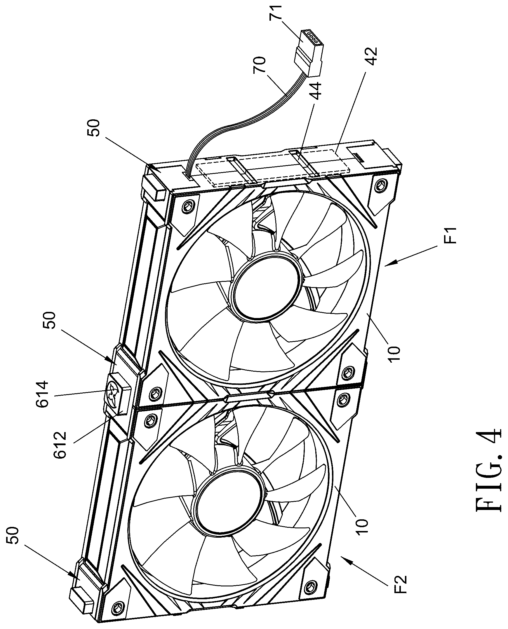 Patent US12305655 Figure 4 – Parallel-connected lighting fan