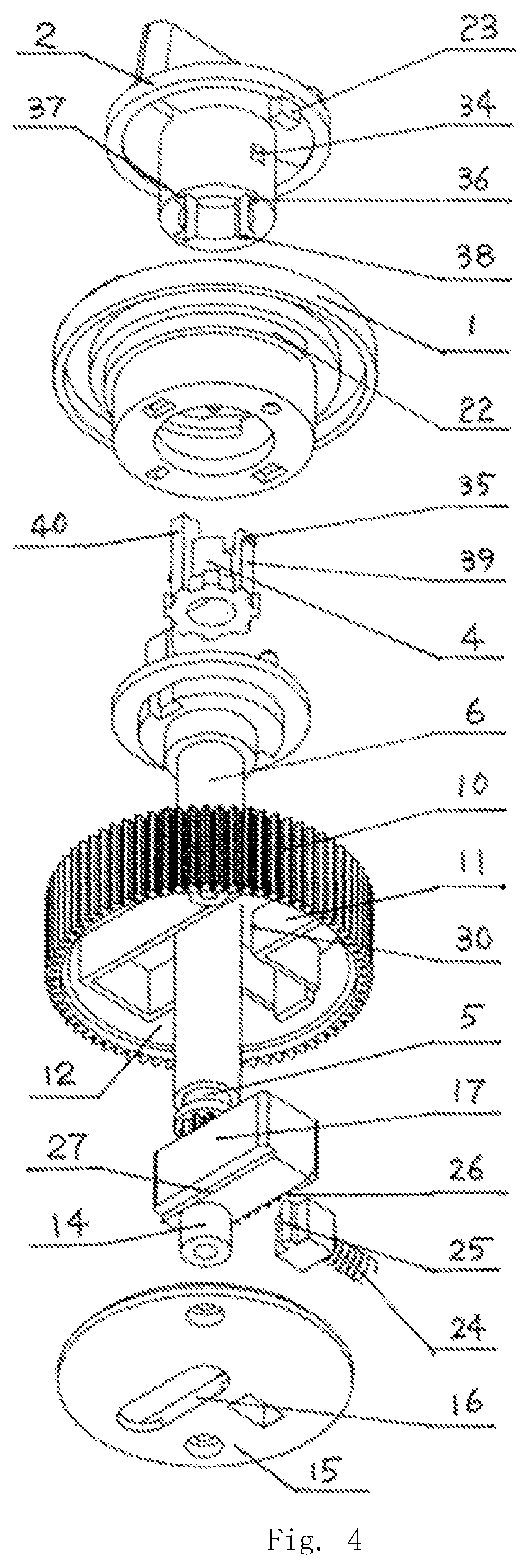 Patent US12305656 Figure 4 – Manual-adjustment-type device for adjusting swing angle of electric fan according to identifications