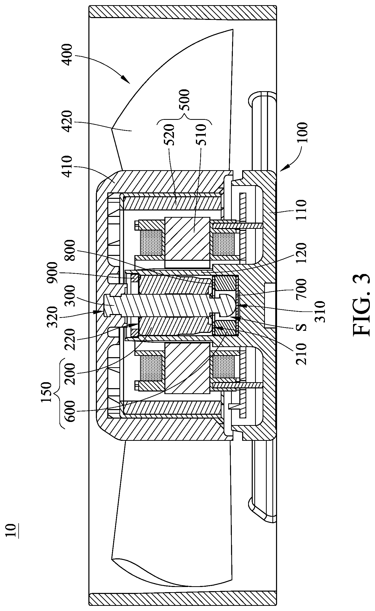 Patent US12305660 Figure 3 – Fan device with stability maintenance assembly