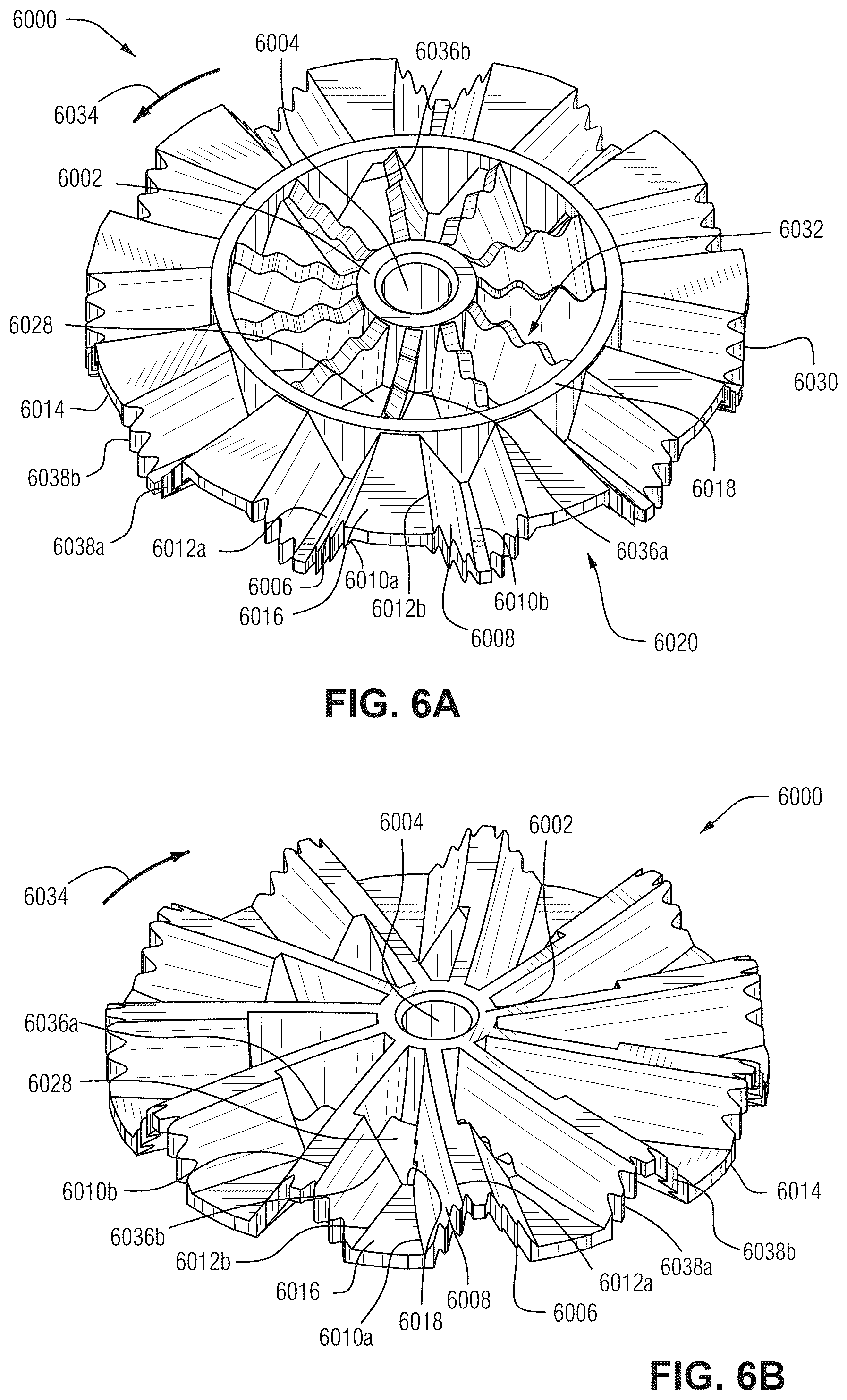 Patent US12305667 Figure 7 – Impeller with inclined and reverse inclined blades
