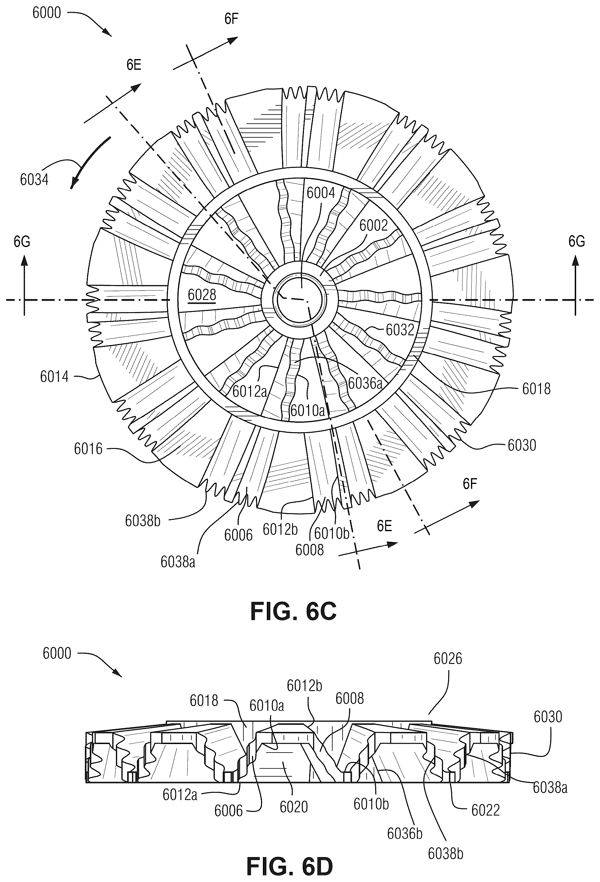 Patent US12305667 Figure 8 – Impeller with inclined and reverse inclined blades