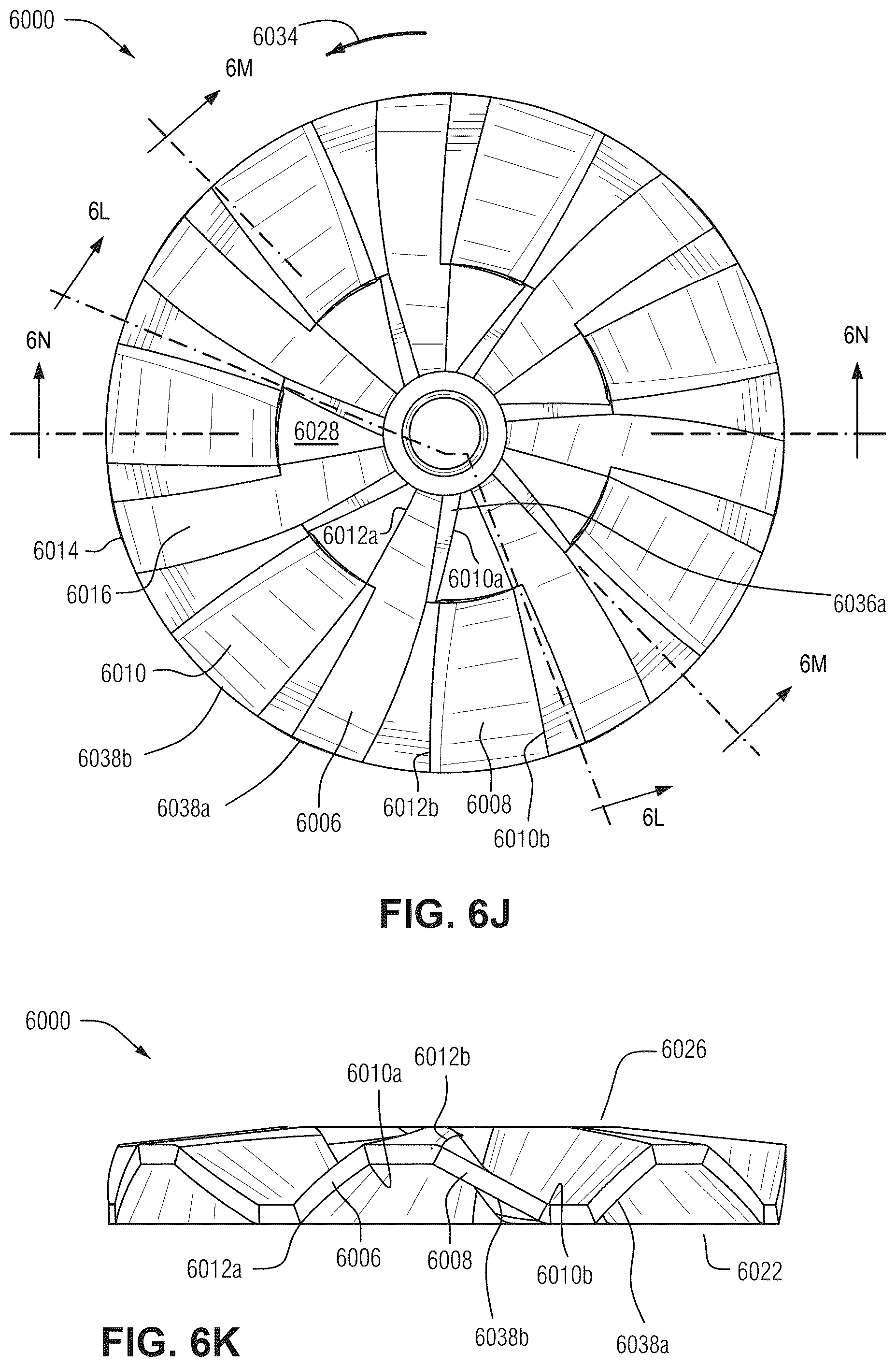 Patent US12305667 Figure 11 – Impeller with inclined and reverse inclined blades