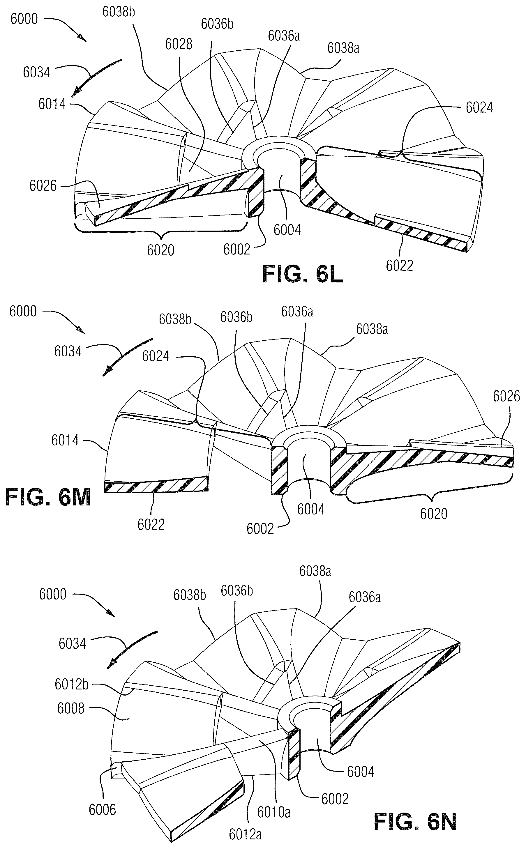 Patent US12305667 Figure 12 – Impeller with inclined and reverse inclined blades