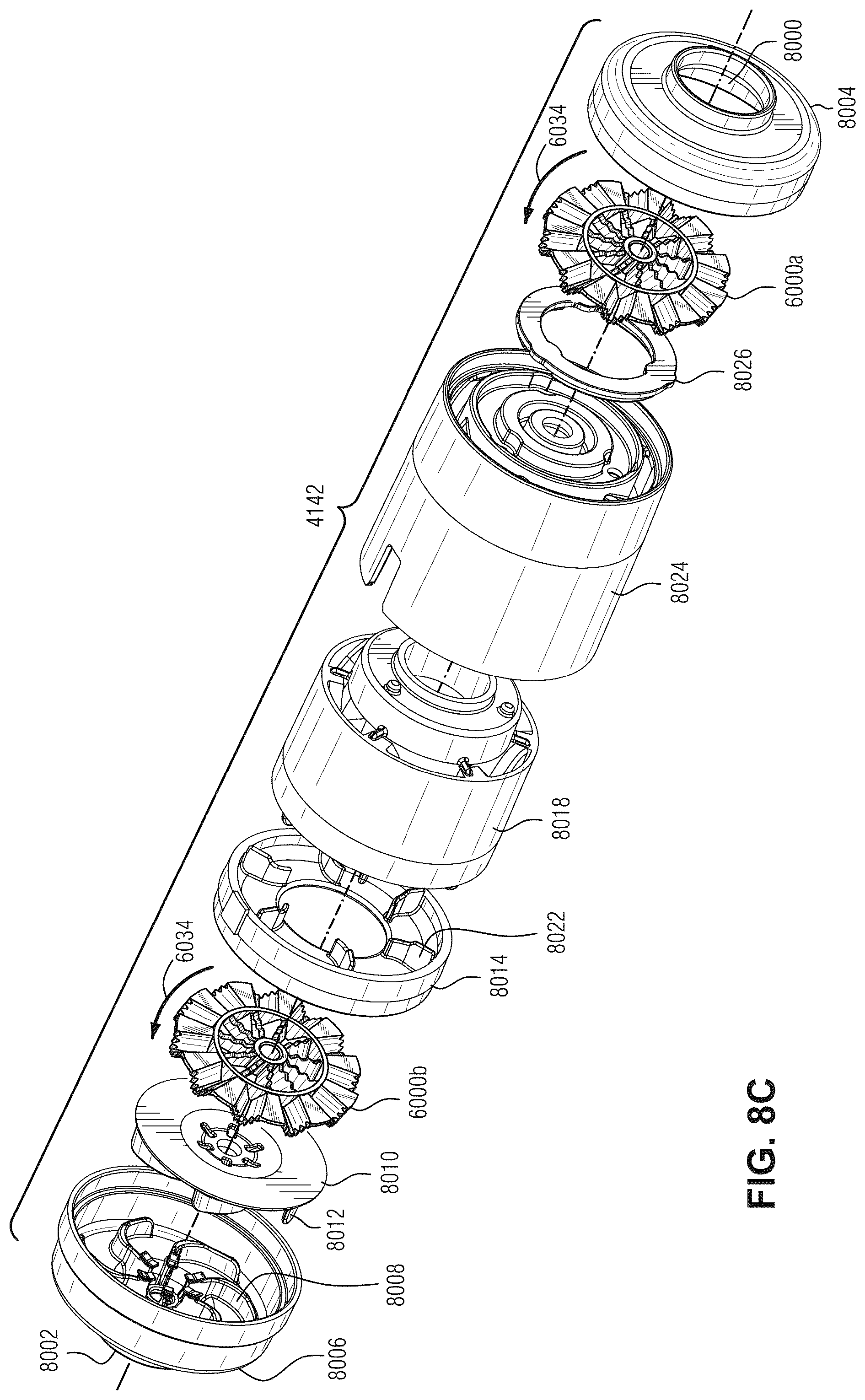 Patent US12305667 Figure 16 – Impeller with inclined and reverse inclined blades