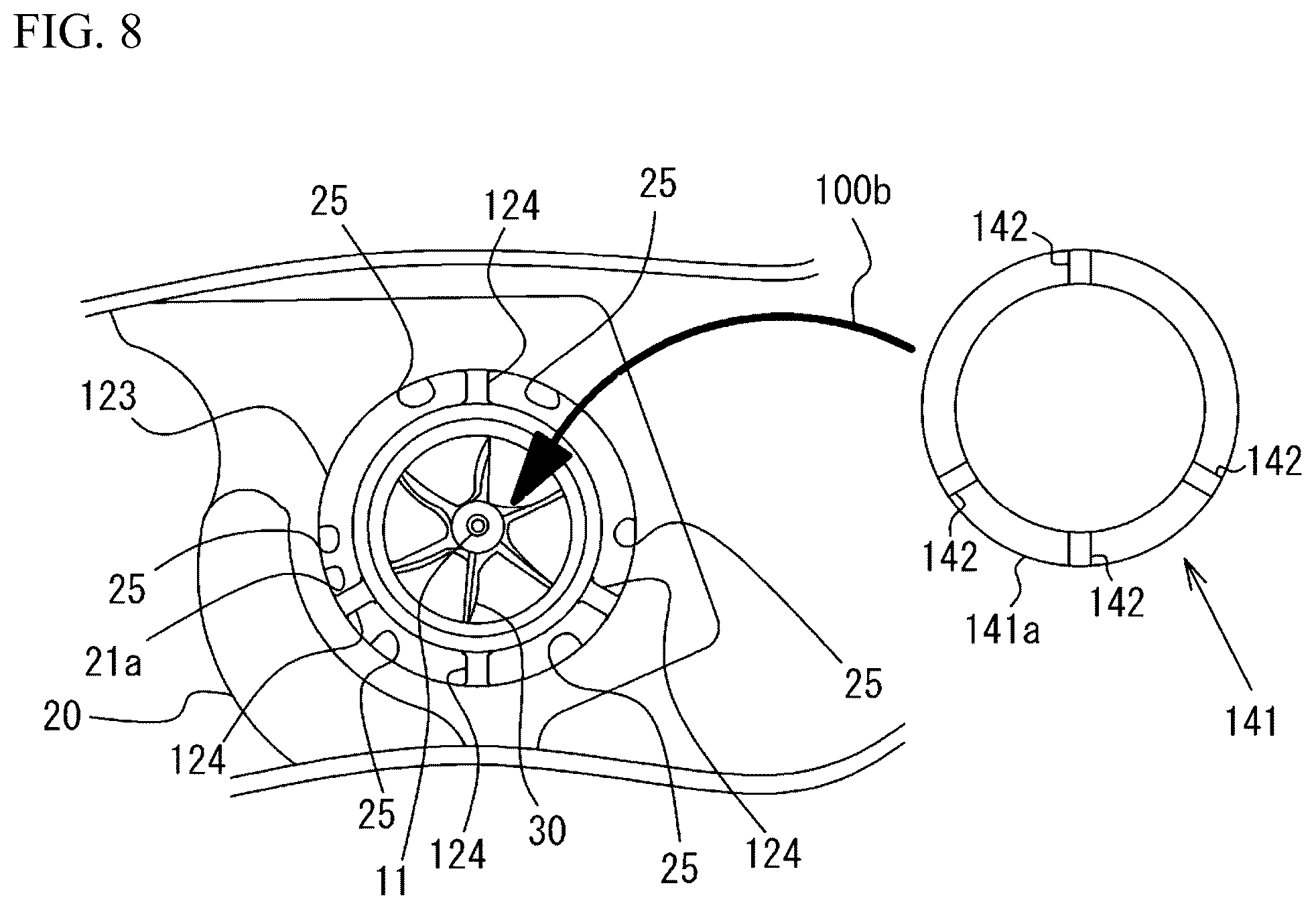 Patent US12305668 Figure 8 – Centrifugal compressor