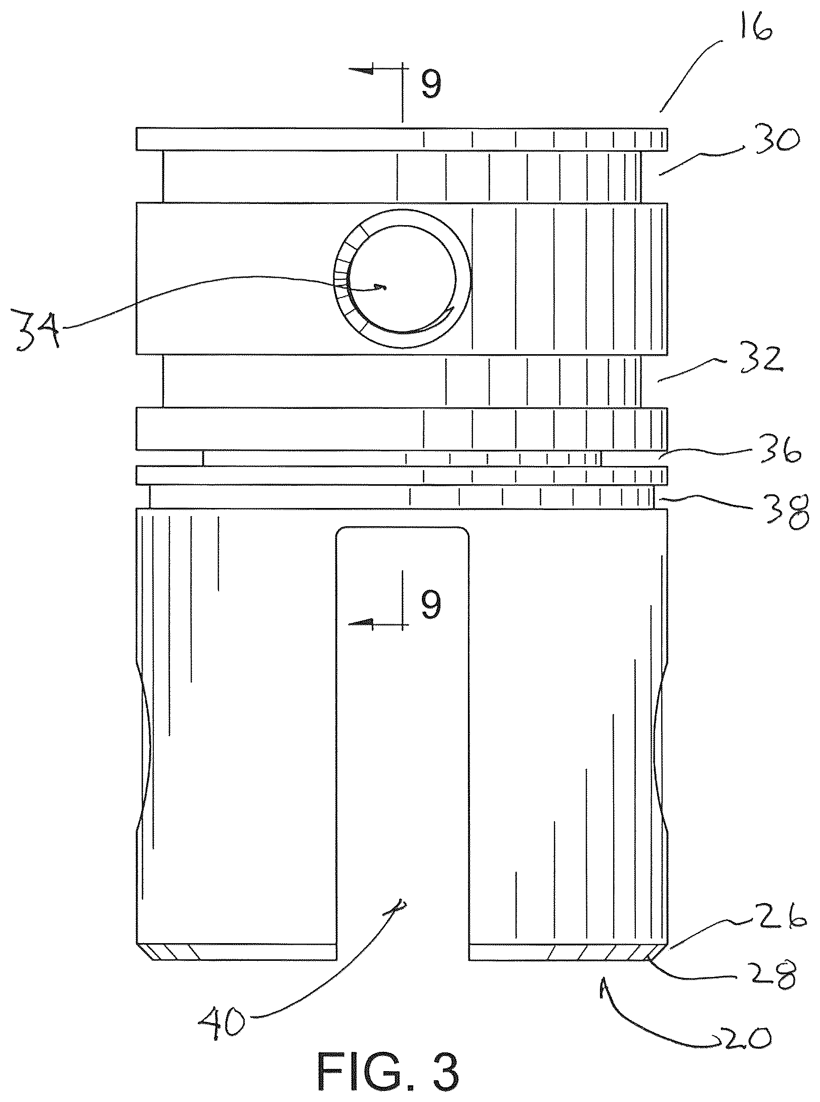 Patent US12305672 Figure 3 – Hydraulic cylinder bottom end cap