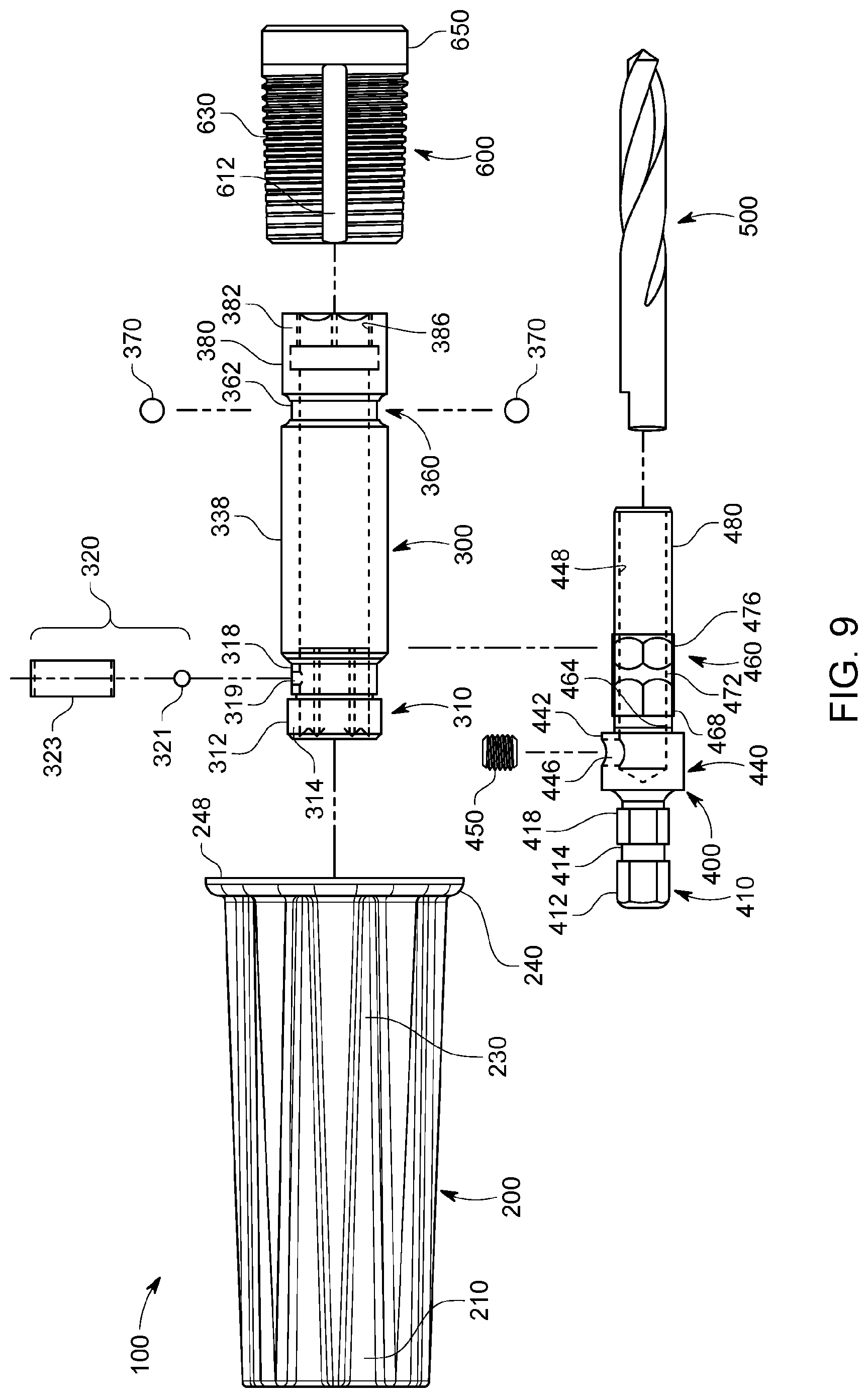 Patent US12305678 Figure 8 – Expandable anchor installation tool and methods of use thereof