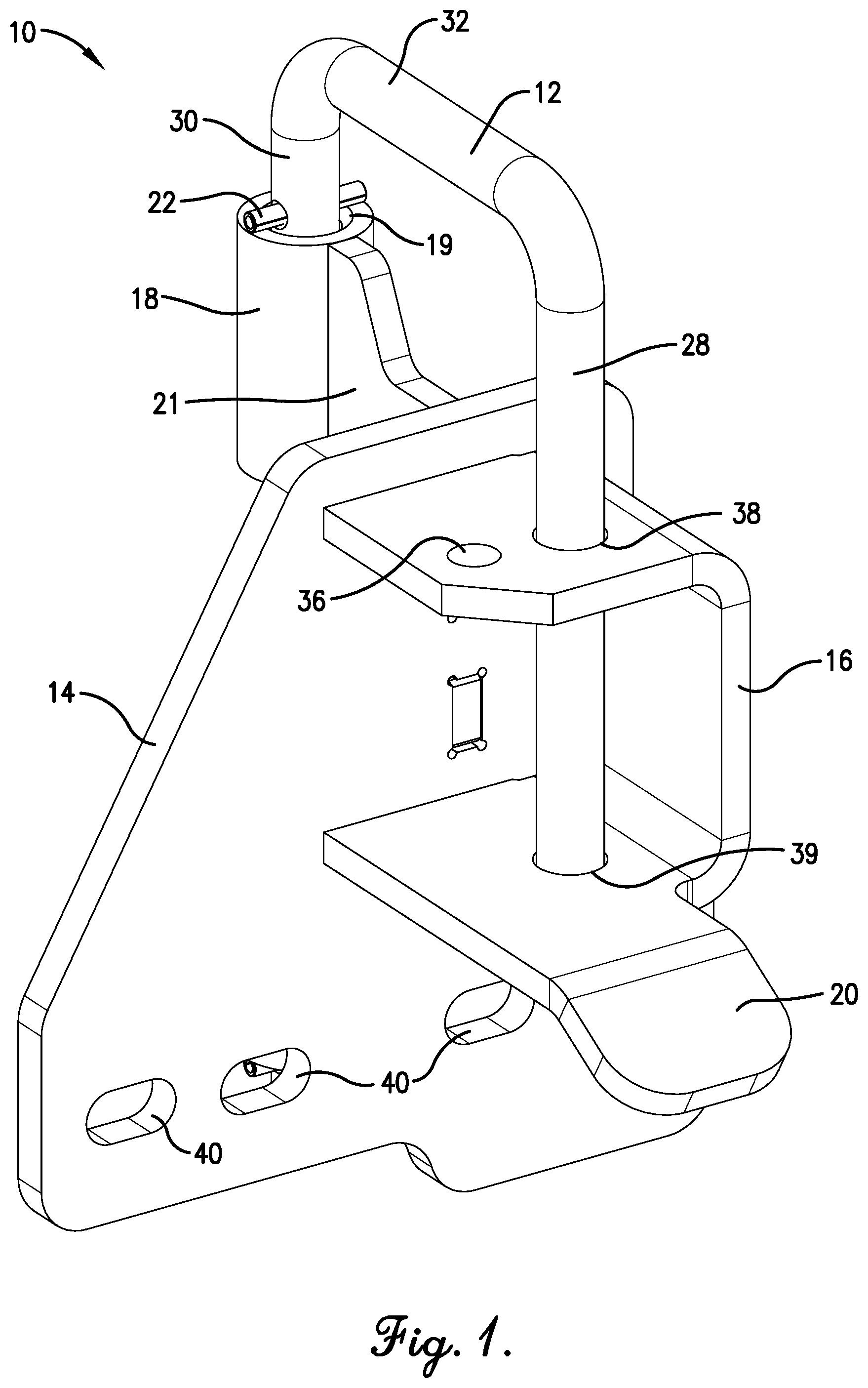 Patent US12305680 Figure 1 – Locking bracket and methods of using the same