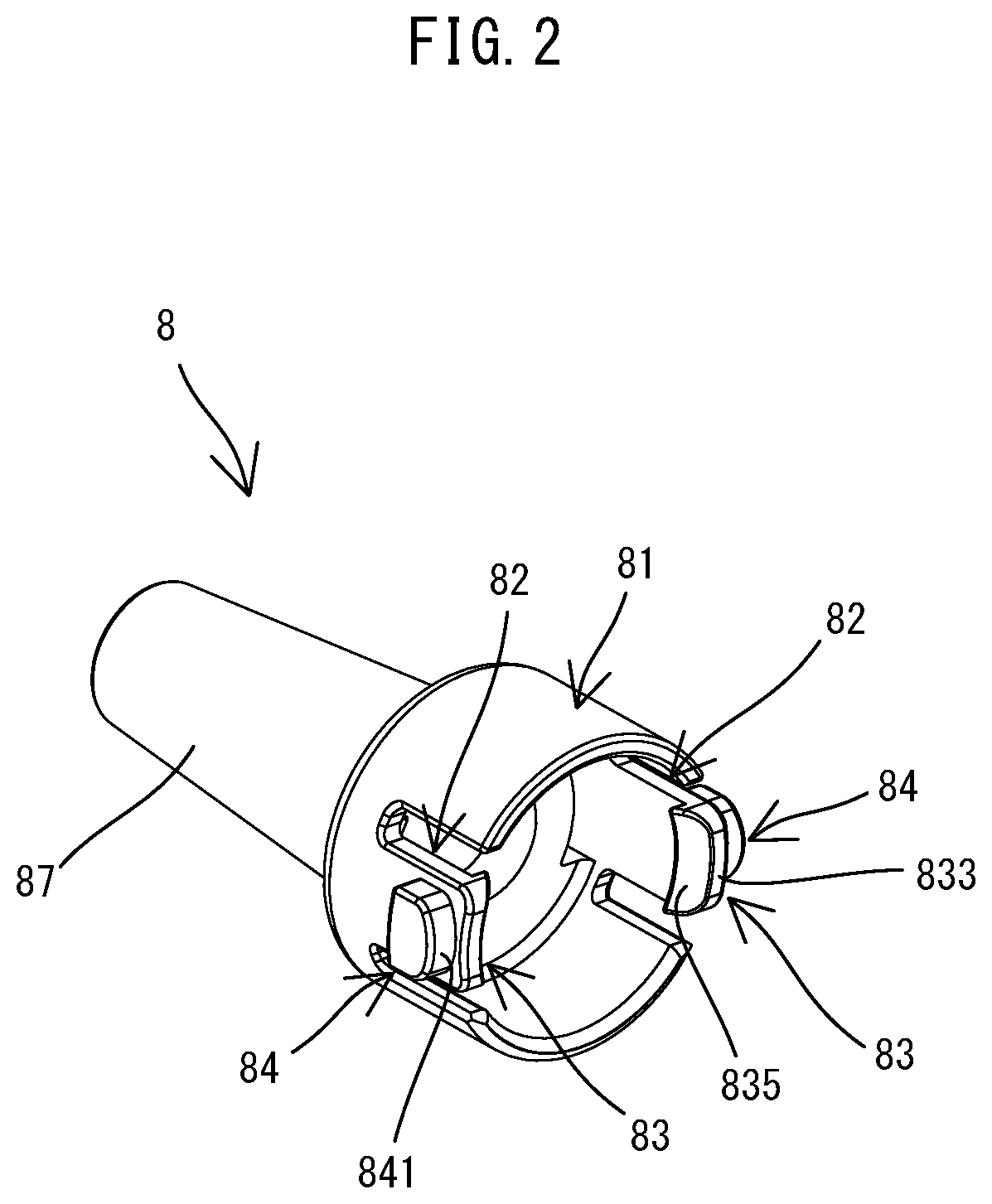 Patent US12305683 Figure 2 – Connecting structure between power tool and attachment