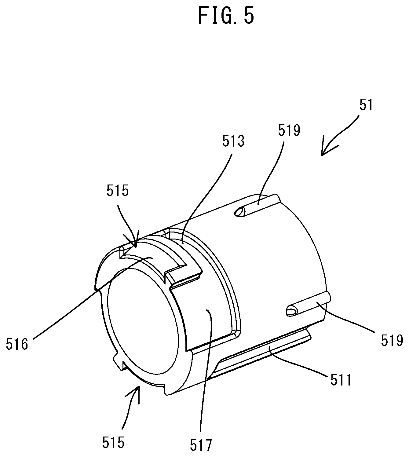 Patent US12305683 Figure 5 – Connecting structure between power tool and attachment