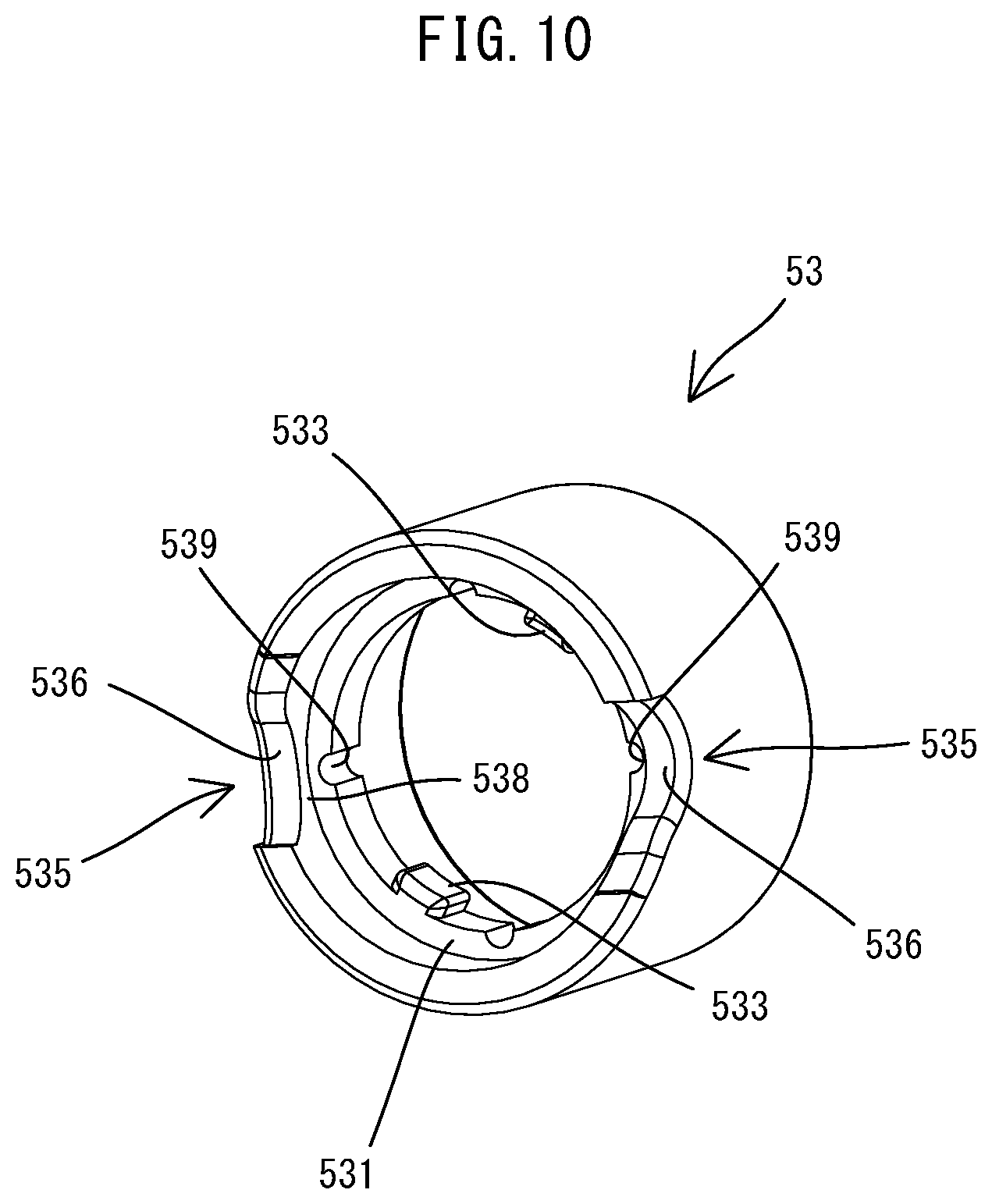 Patent US12305683 Figure 10 – Connecting structure between power tool and attachment