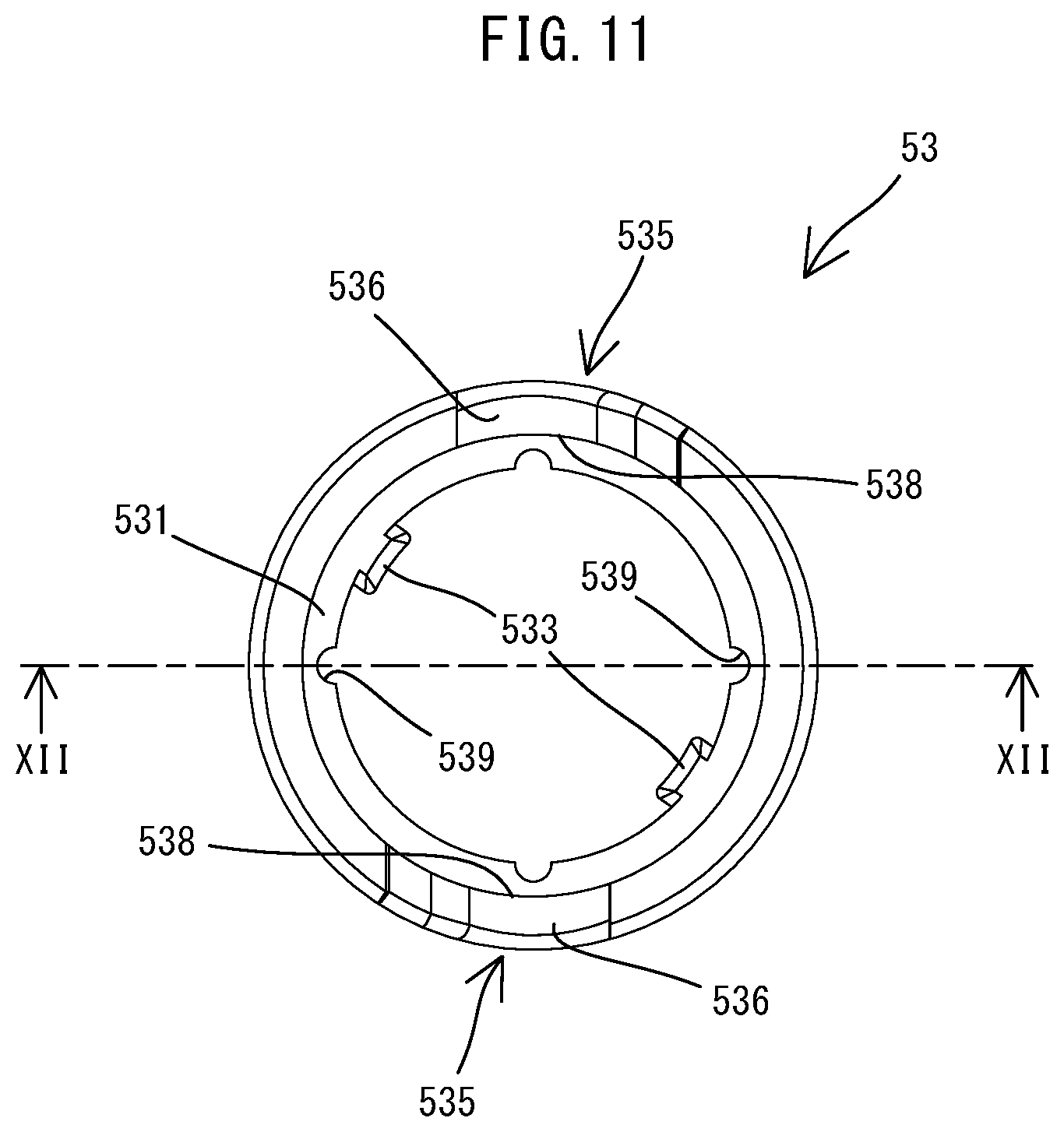 Patent US12305683 Figure 11 – Connecting structure between power tool and attachment