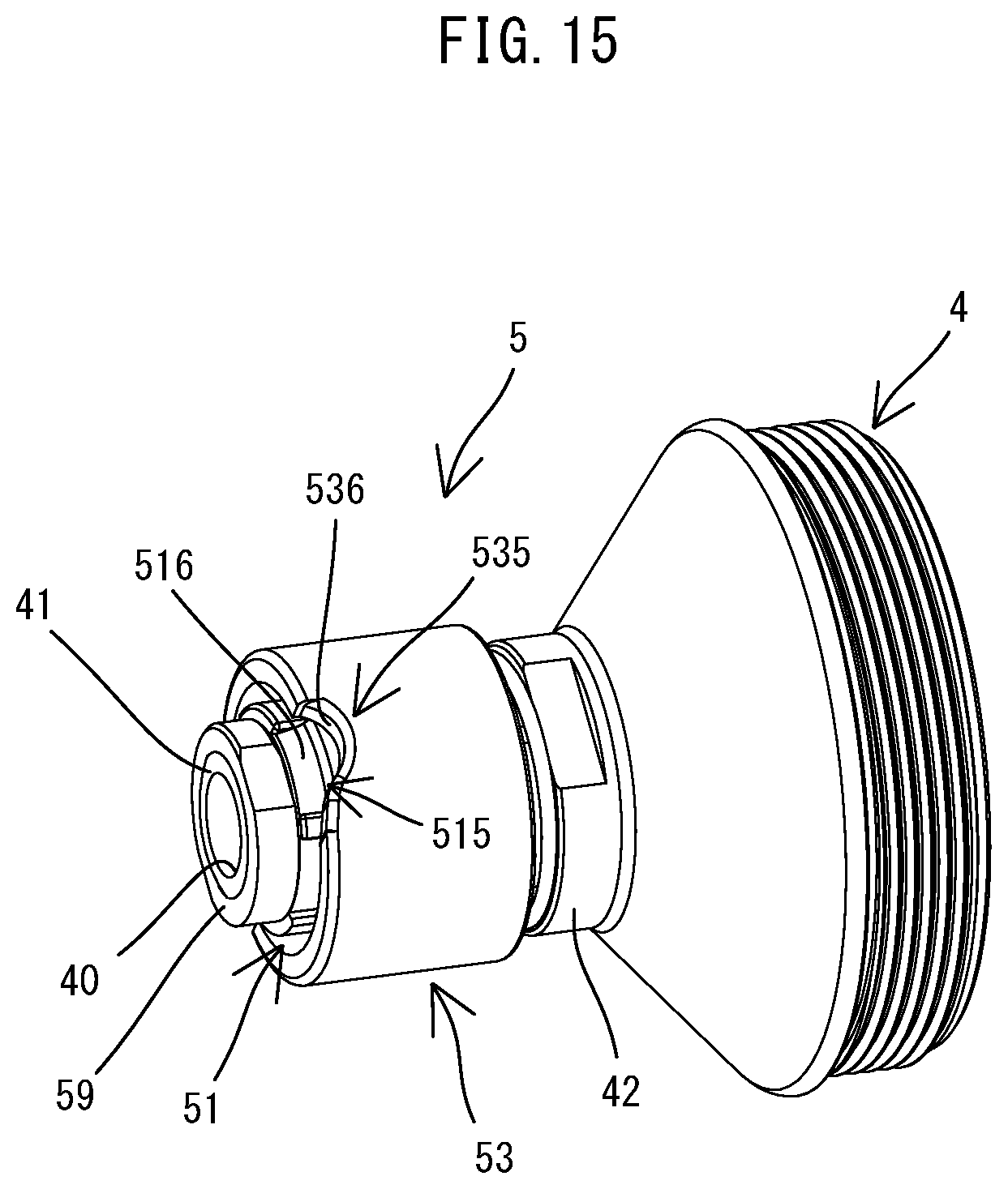 Patent US12305683 Figure 15 – Connecting structure between power tool and attachment