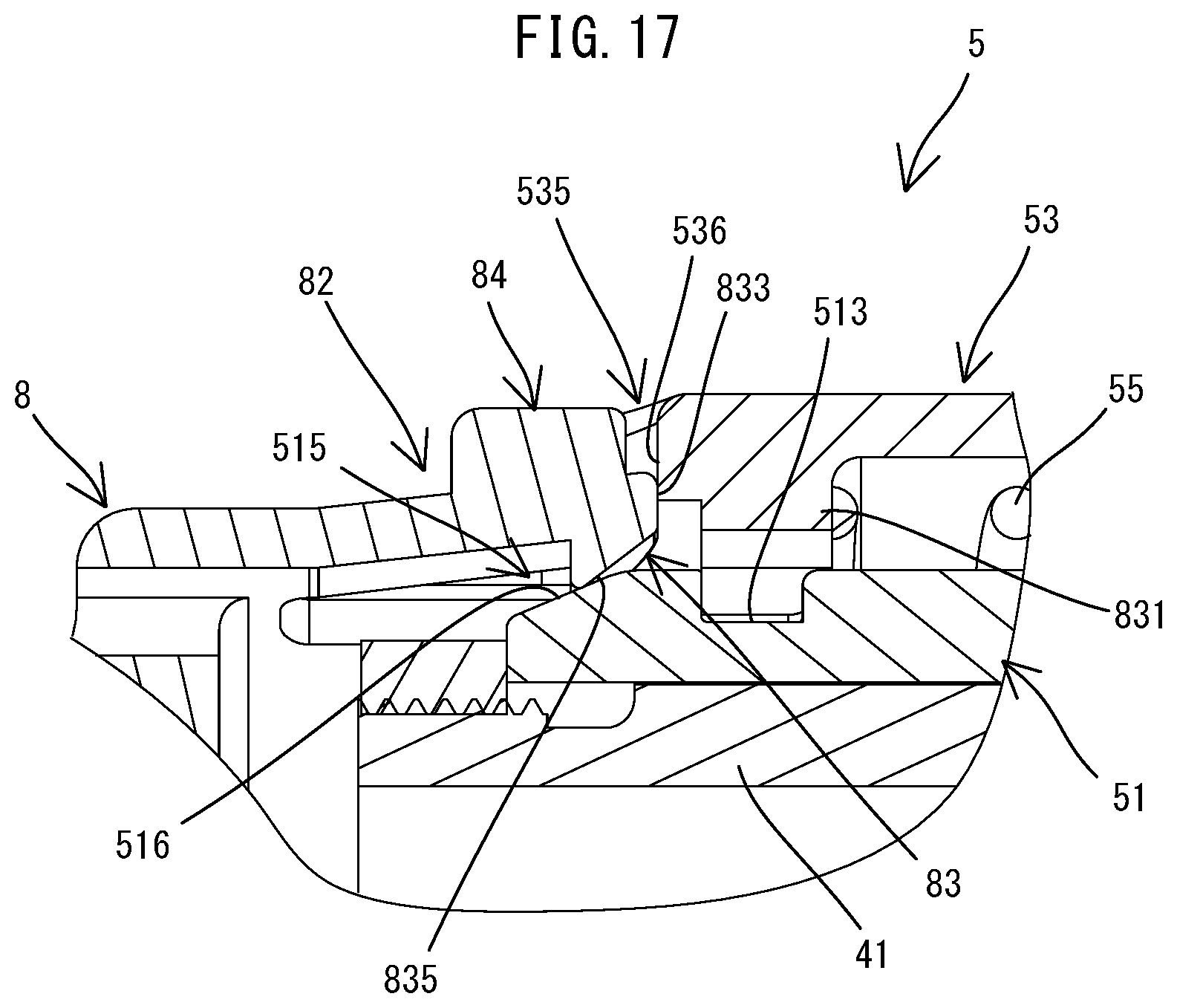 Patent US12305683 Figure 17 – Connecting structure between power tool and attachment