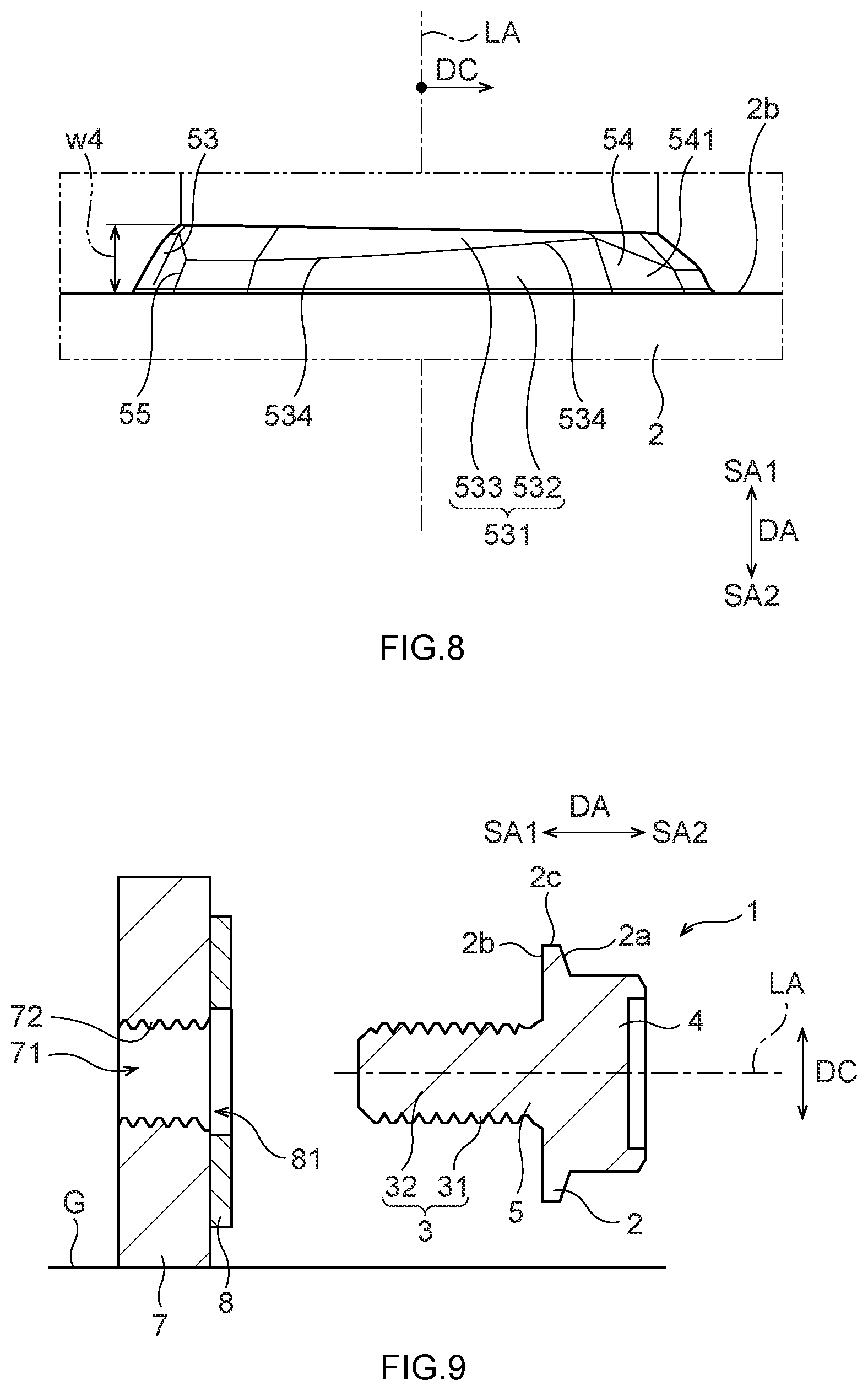 Patent US12305688 Figure 8 – Bolt for centering components relative to each other