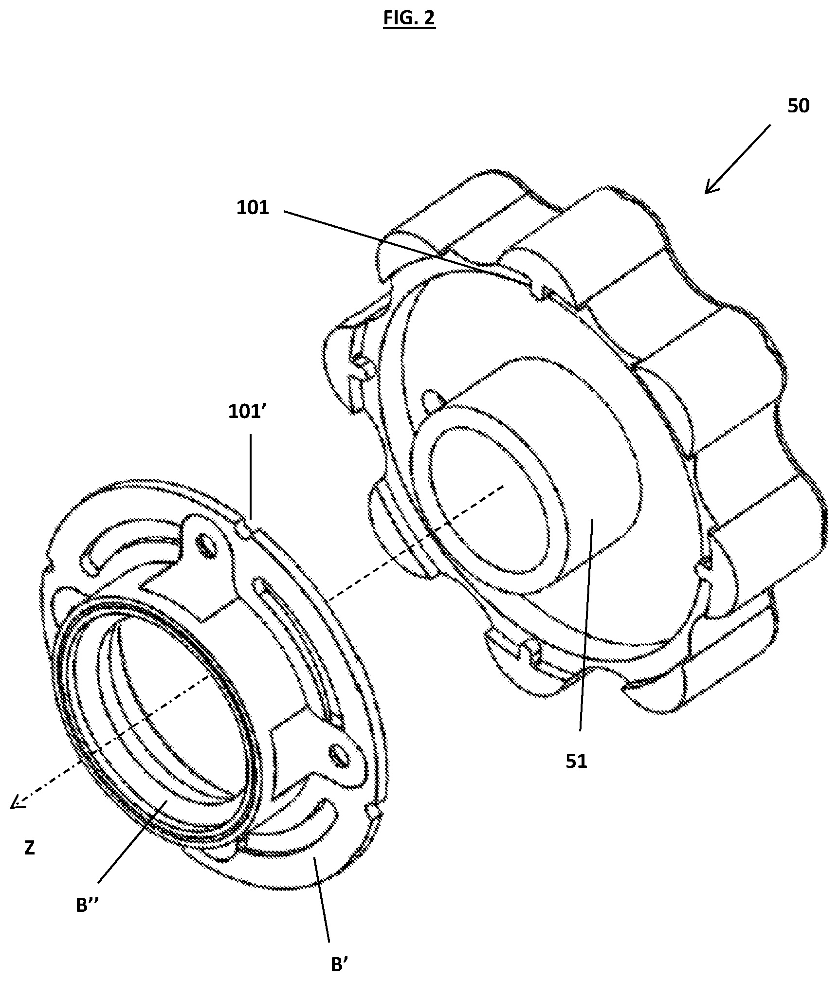 Patent US12305693 Figure 2 – Pressure fixing device of panel-works, in particular covering panels in the nautical field