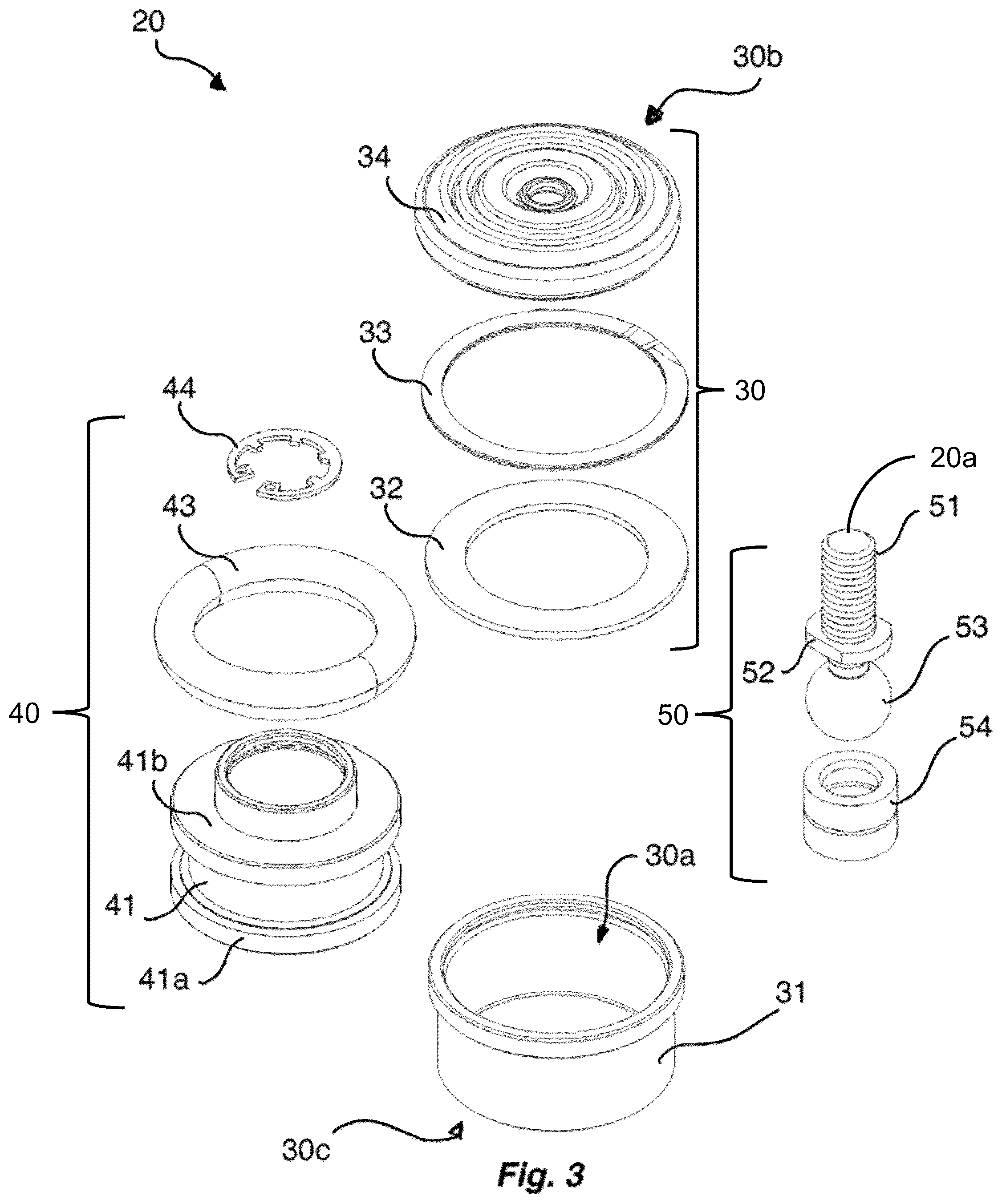 Patent US12305697 Figure 3 – Joint assembly for linear actuator of motion simulator
