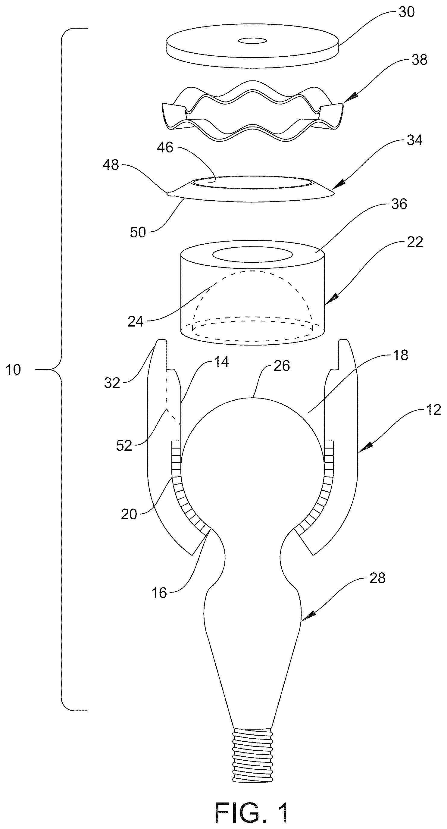 Patent US12305698 Figure 1 – Socket assembly with antirotation spring washer