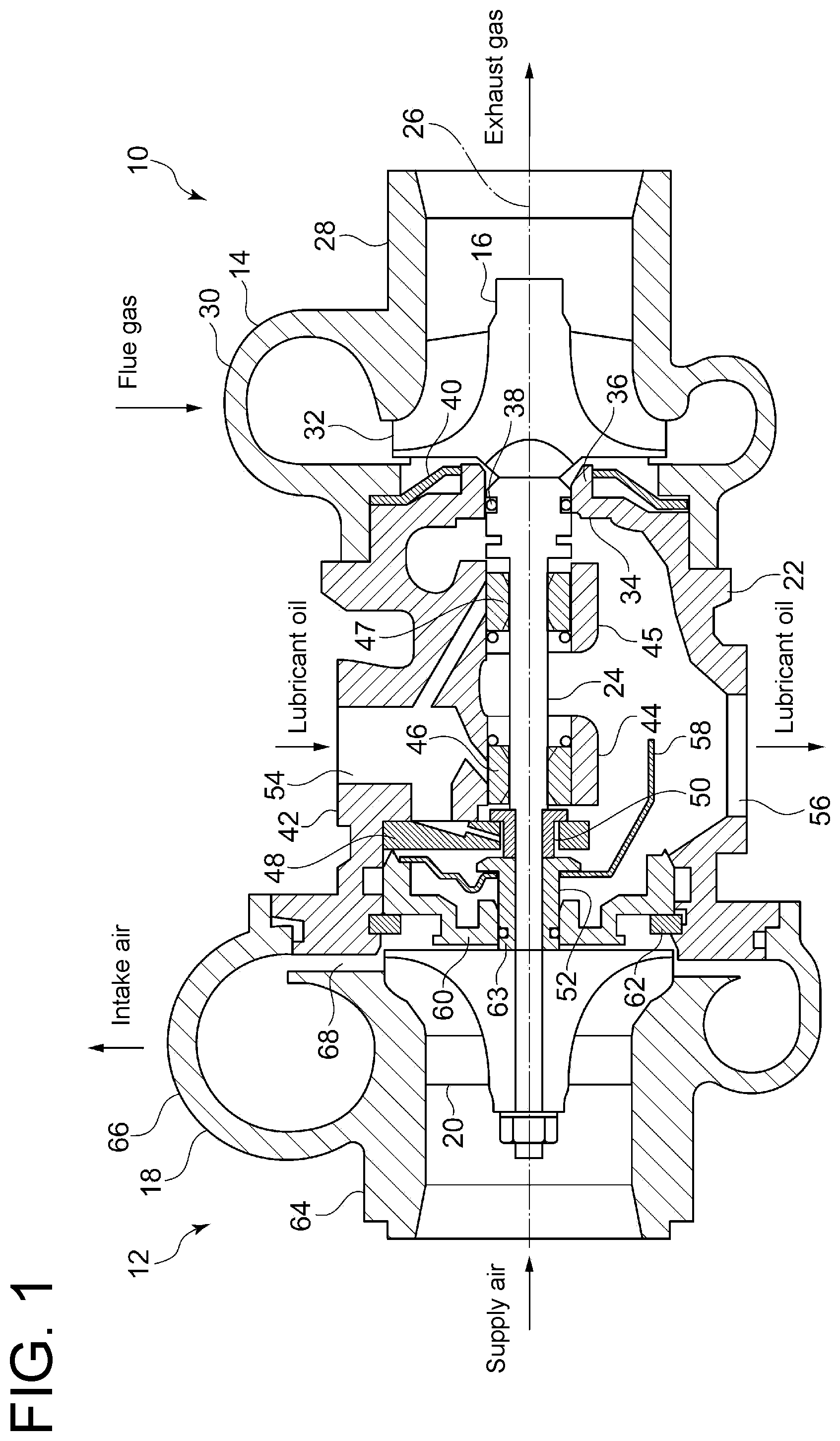 Patent US12305700 Figure 1 – Thrust bearing device and turbocharger